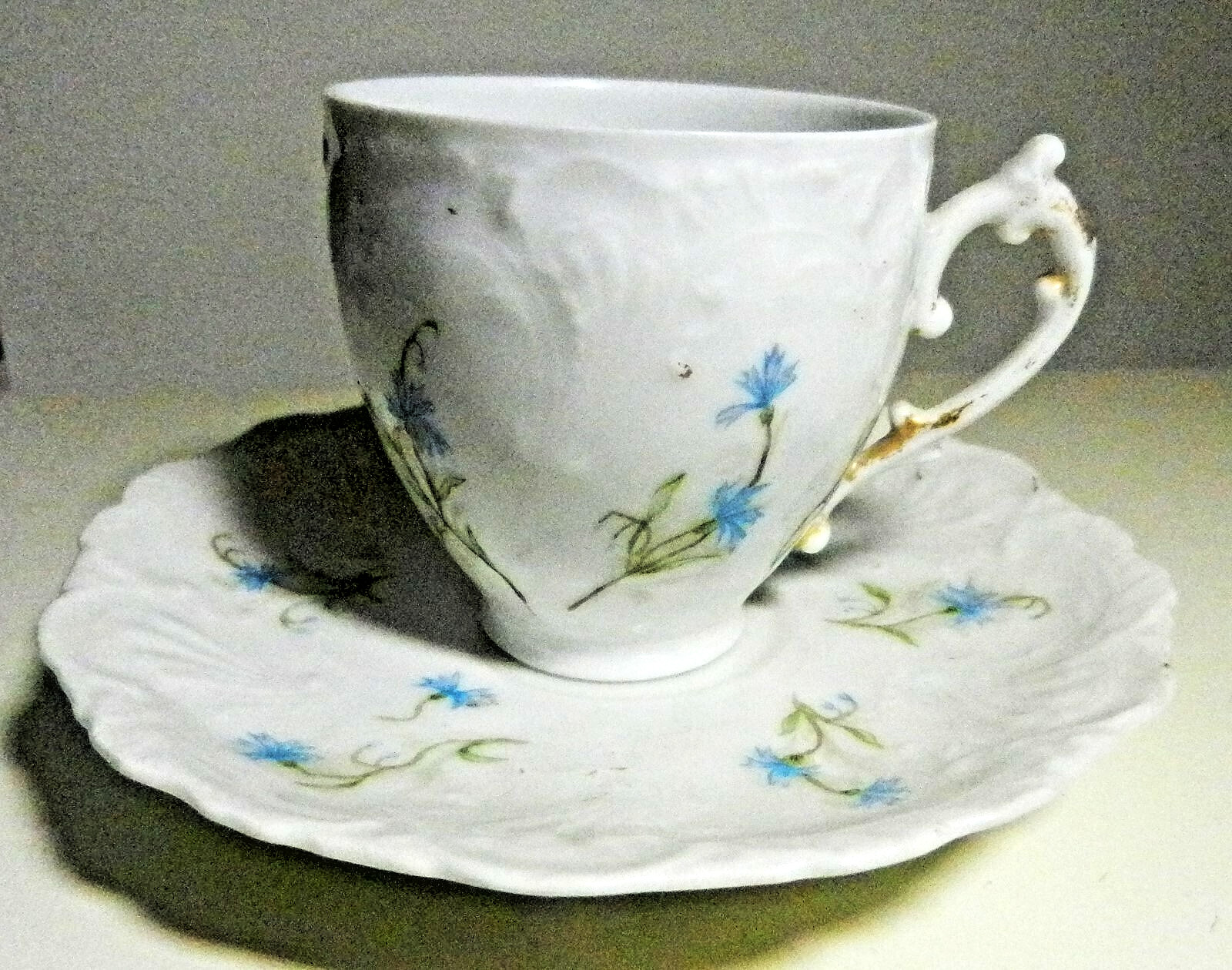 Antique Demitasse Cup & Saucer Florence Pattern -T & V, France-Pat 28 Oct 1890 Antique Demitasse Cup & Saucer Florence Pattern -T & V, France-Pat 28 Oct 1890
