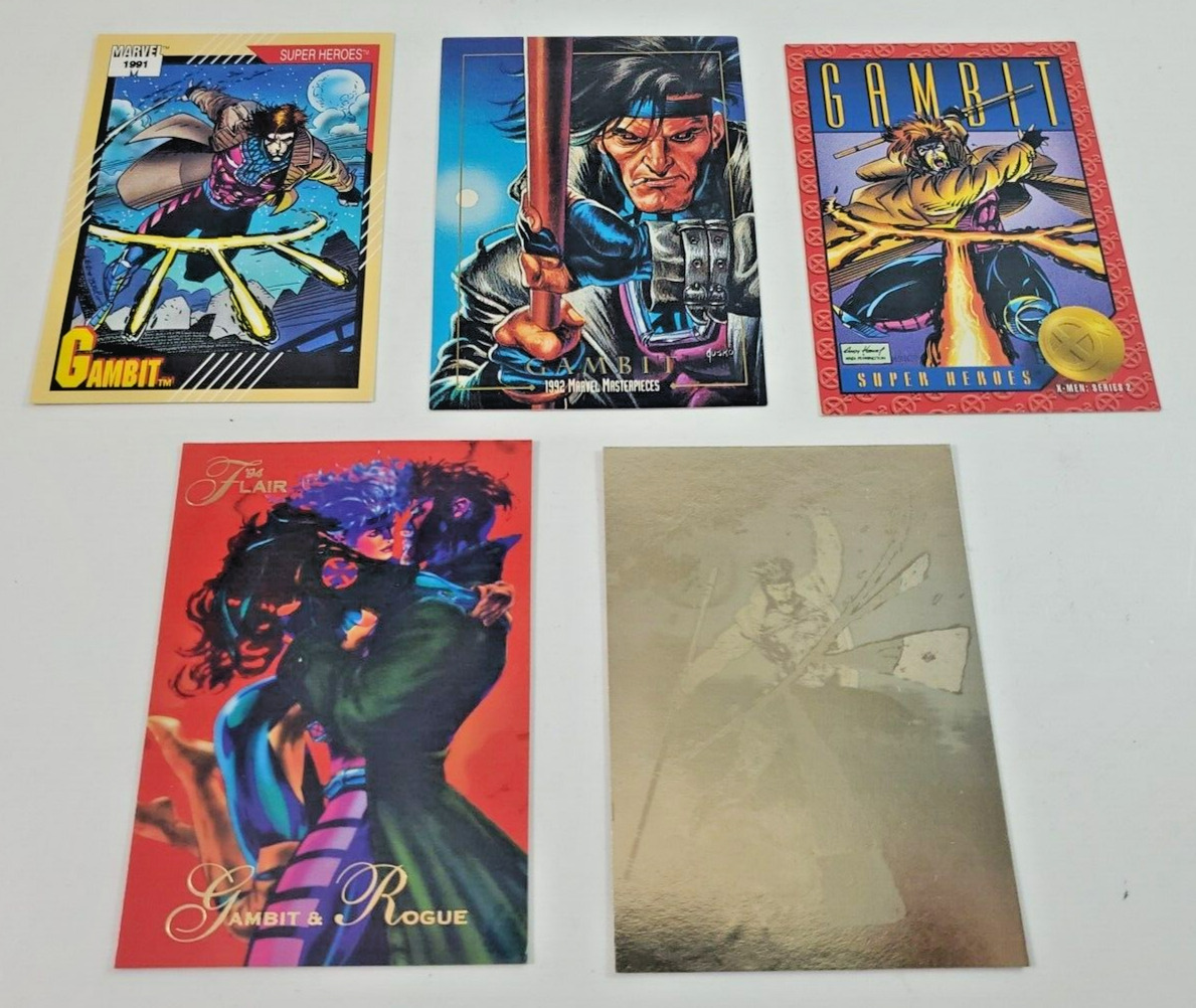 Gambit Trading Cards Lot of 5 Marvel Impel Flair Sky Box 1991 1992 1993