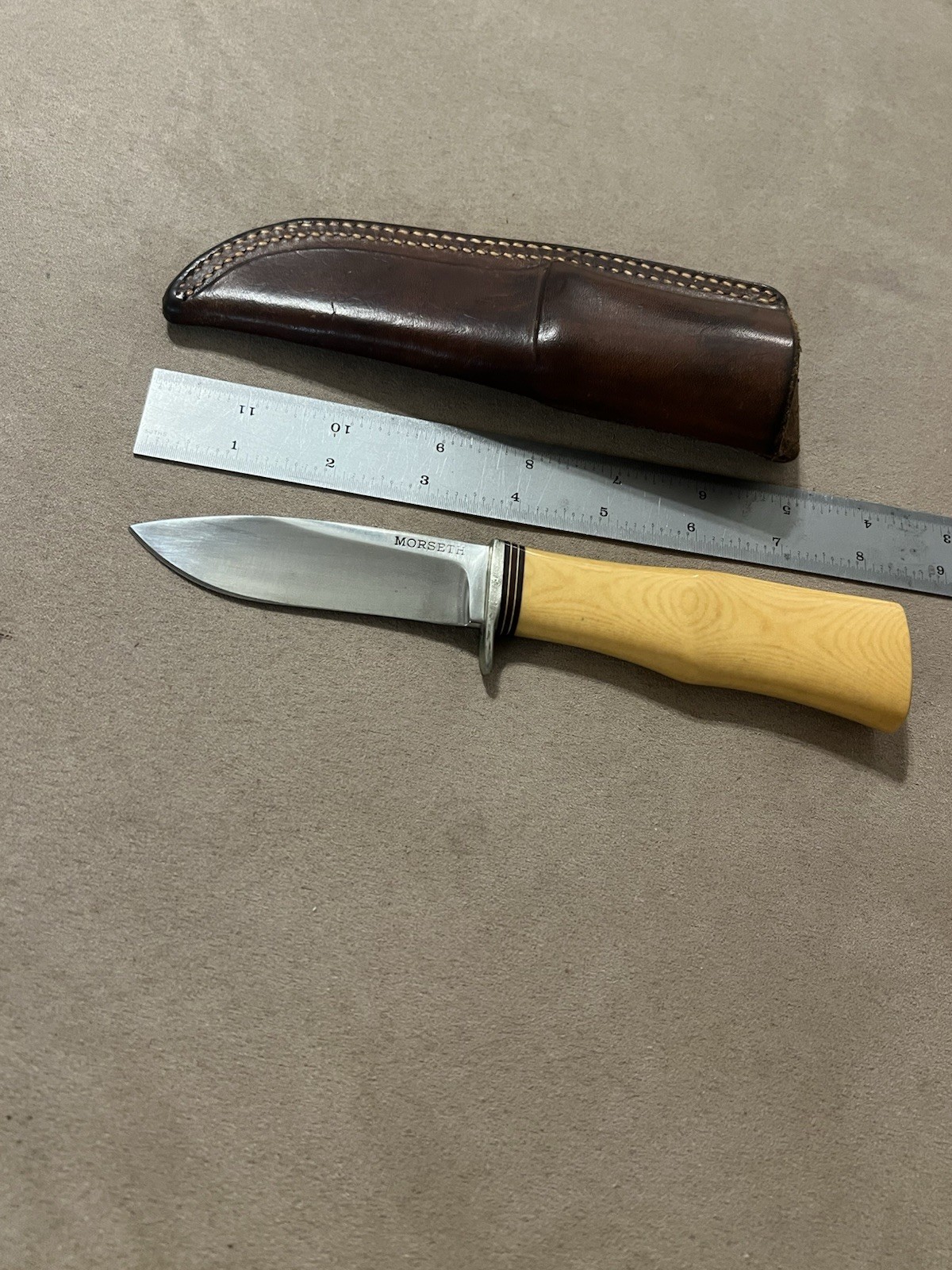 1970’s Morseth Rare Original Westinghouse Ivory Yellow Micarta Knife Old Yeller 1970’s Morseth Rare Original Westinghouse Ivory Yellow Micarta Knife Old Yeller