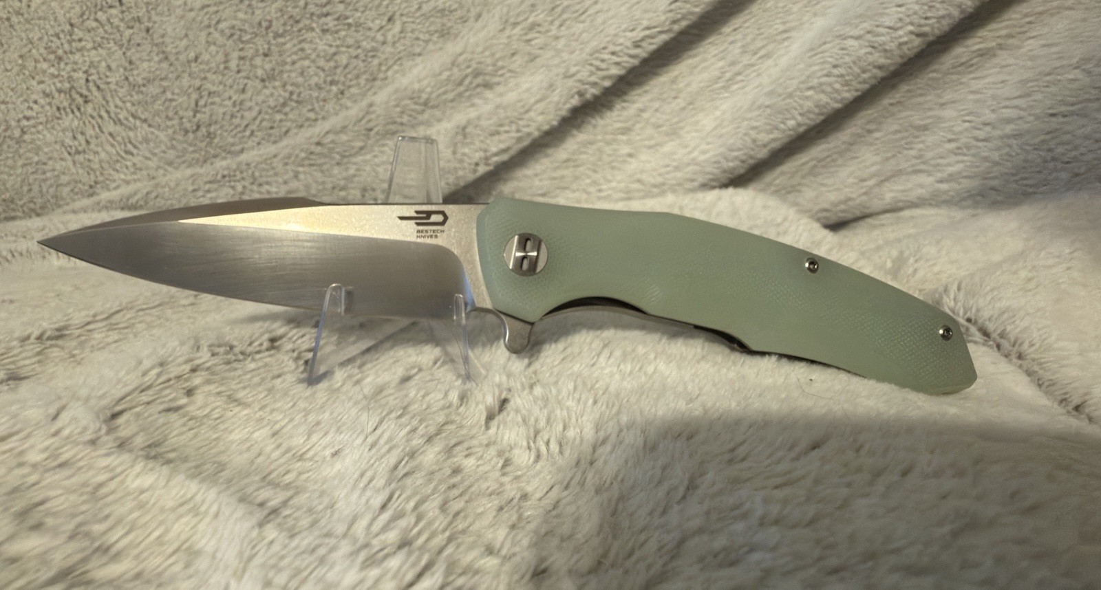 BESTECH KNIVES WAR WOLF D2 HARPOON G10 JADE BESTECH KNIVES WAR WOLF D2 HARPOON G10 JADE