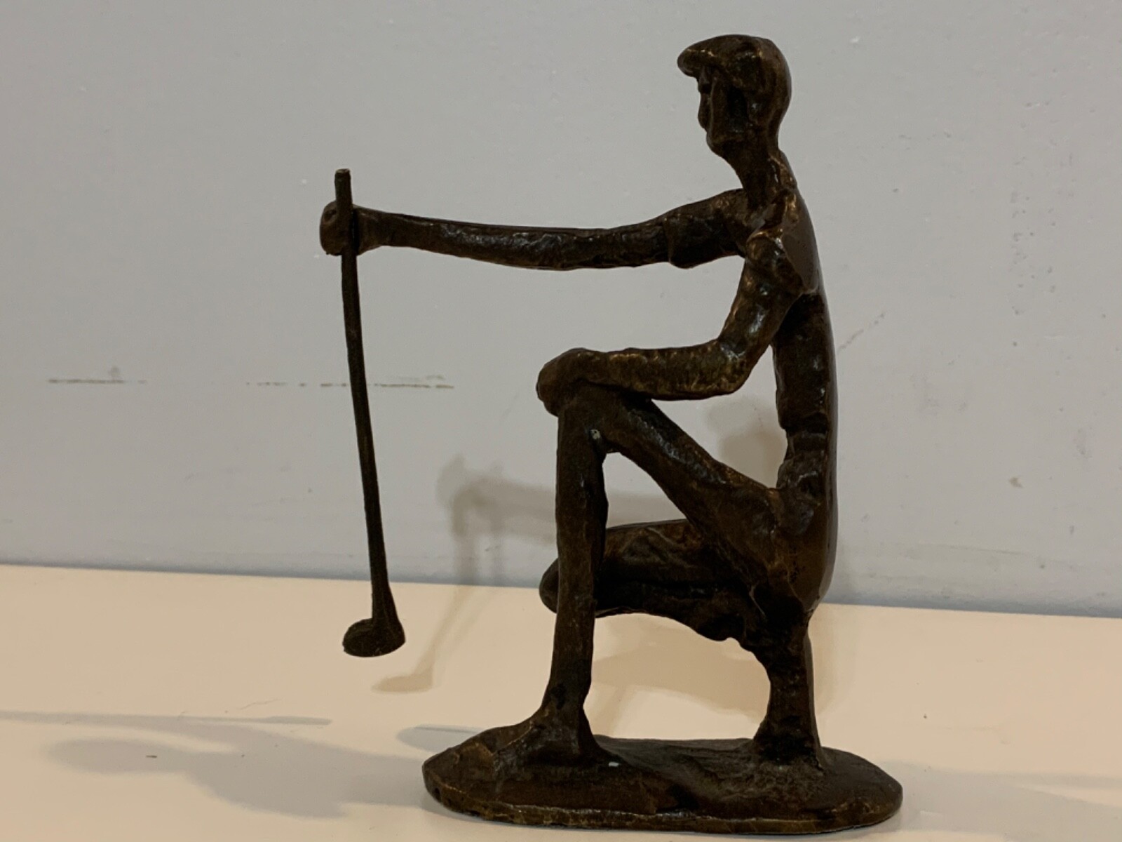 Vintage Bronze Golfer Lining Up Putt Decorative Figurine Vintage Bronze Golfer Lining Up Putt Decorative Figurine