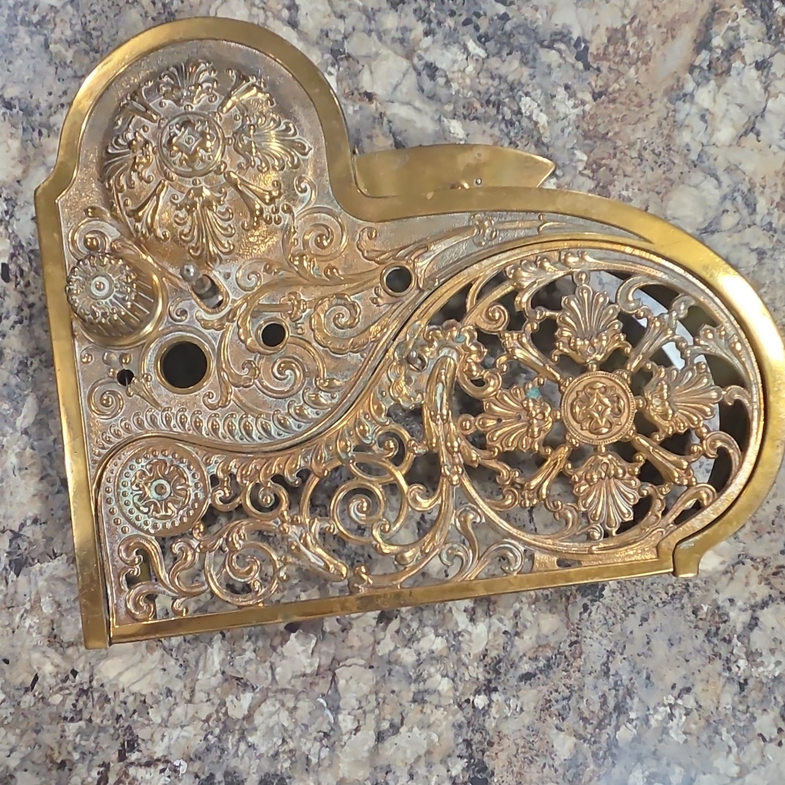 Antique Brass NCR 400 Class Printer Cover Hood Plate - 114K 731
