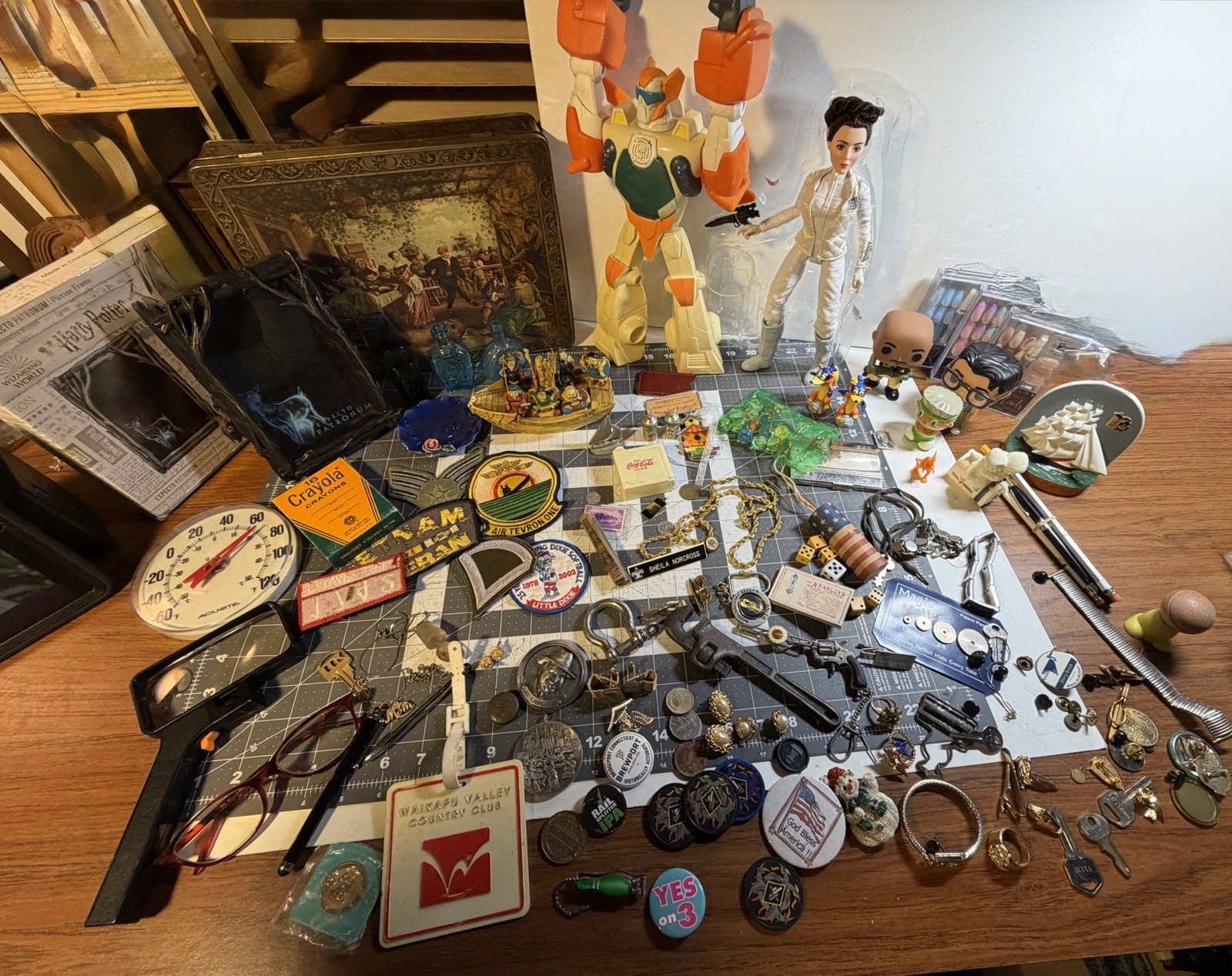 Huge junk Drawer Lot Toys Vintage Jewlery Figures More