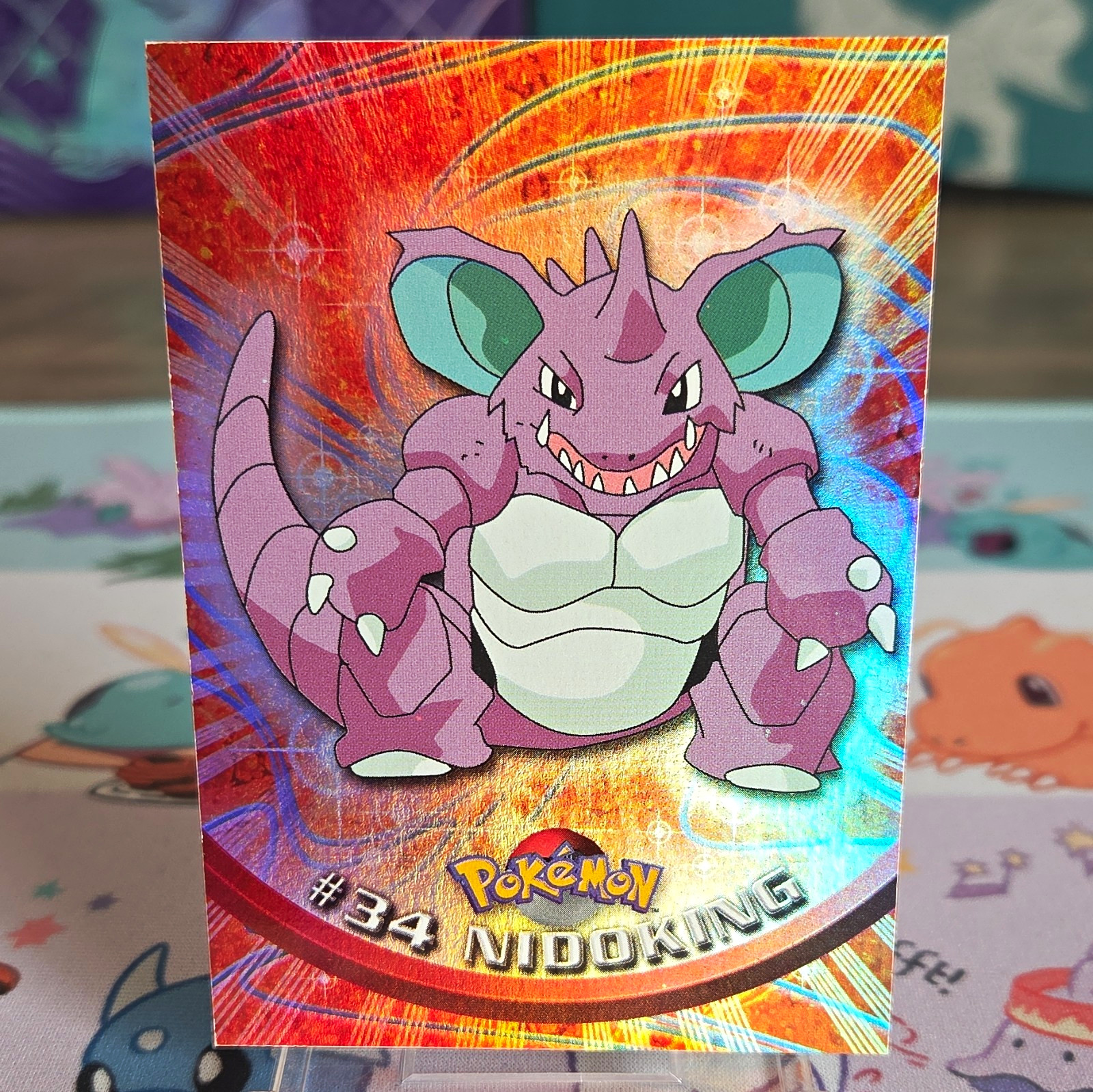 Pokémon Topps TV Animation Edition 1999 Nidoking #34 Rainbow Holo Foil Pokémon Topps TV Animation Edition 1999 Nidoking #34 Rainbow Holo Foil