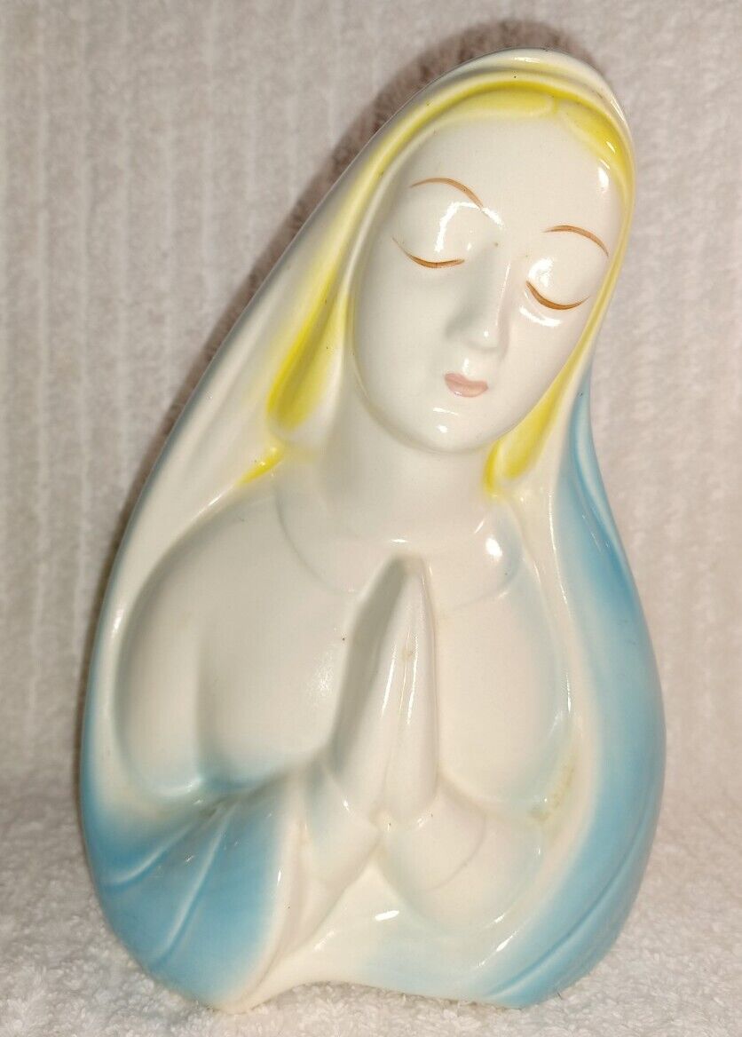 Madonna Praying Virgin Mary Planter Figurine Head Praying 7\