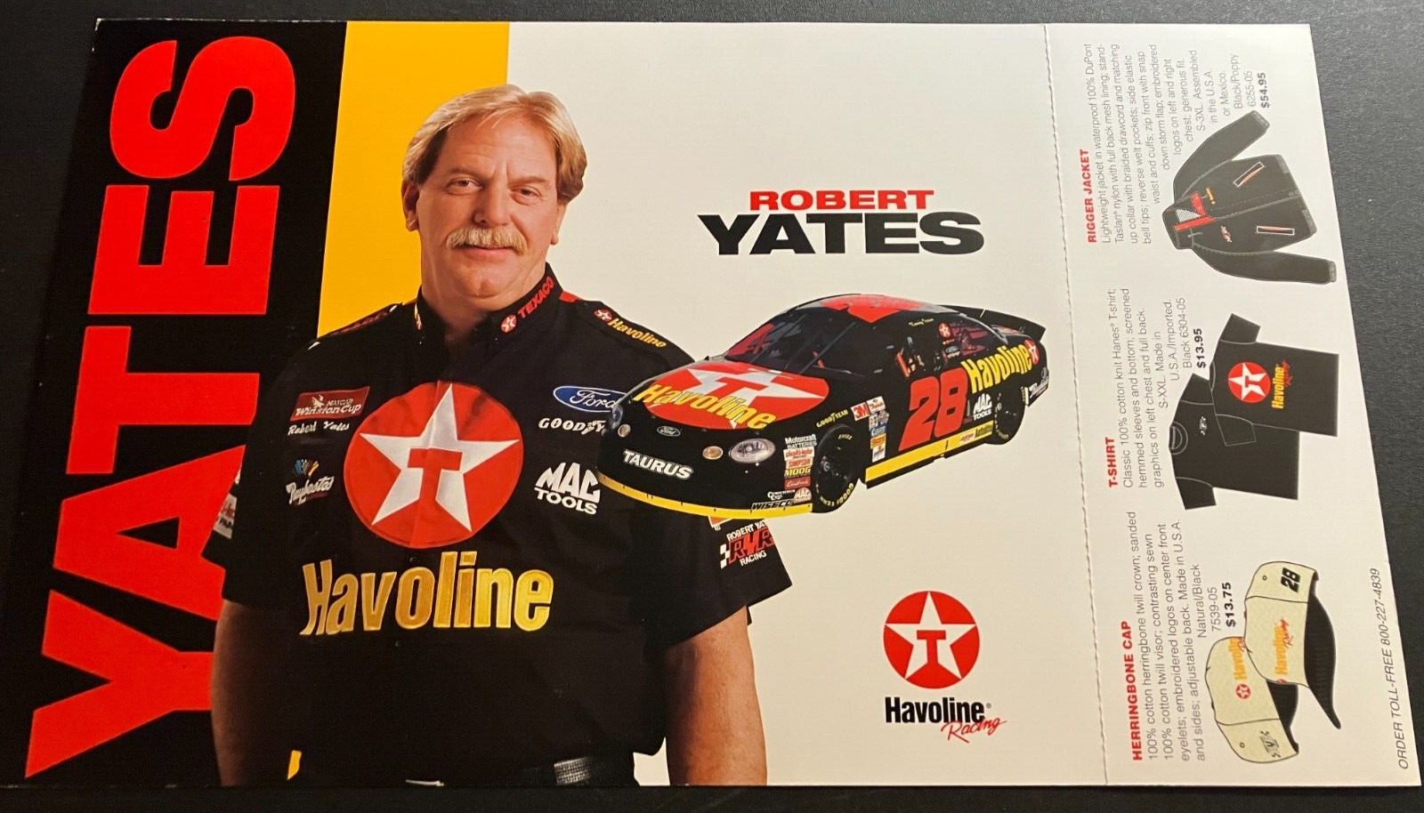 1998 Robert Yates & Kenny Irwin #28 Havoline Ford - NASCAR Hero Card Handout
