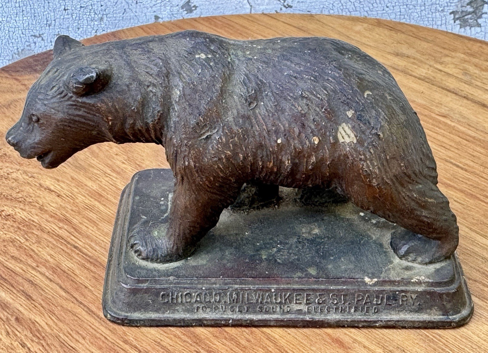 Rare Antique Rehberger Metal Chicago Milwaukee & St. Paul Railroad Yellowstone Rare Antique Rehberger Metal Chicago Milwaukee & St. Paul Railroad Yellowstone