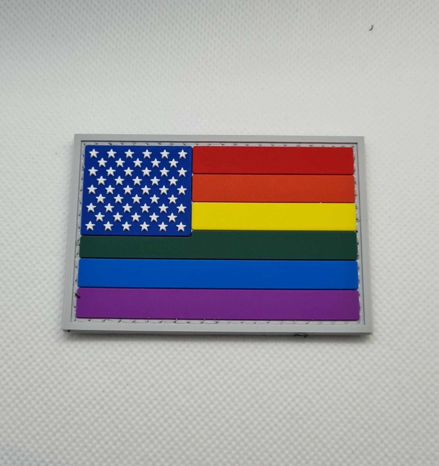 Pride LGTBQ Rainbow USA Flag 3D PVC Tactical Morale Patch – Hook Backed