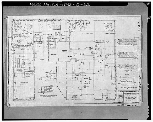 Vallejo California Mare Island Naval Shipyard 1931 Smithery Building 46 Plan