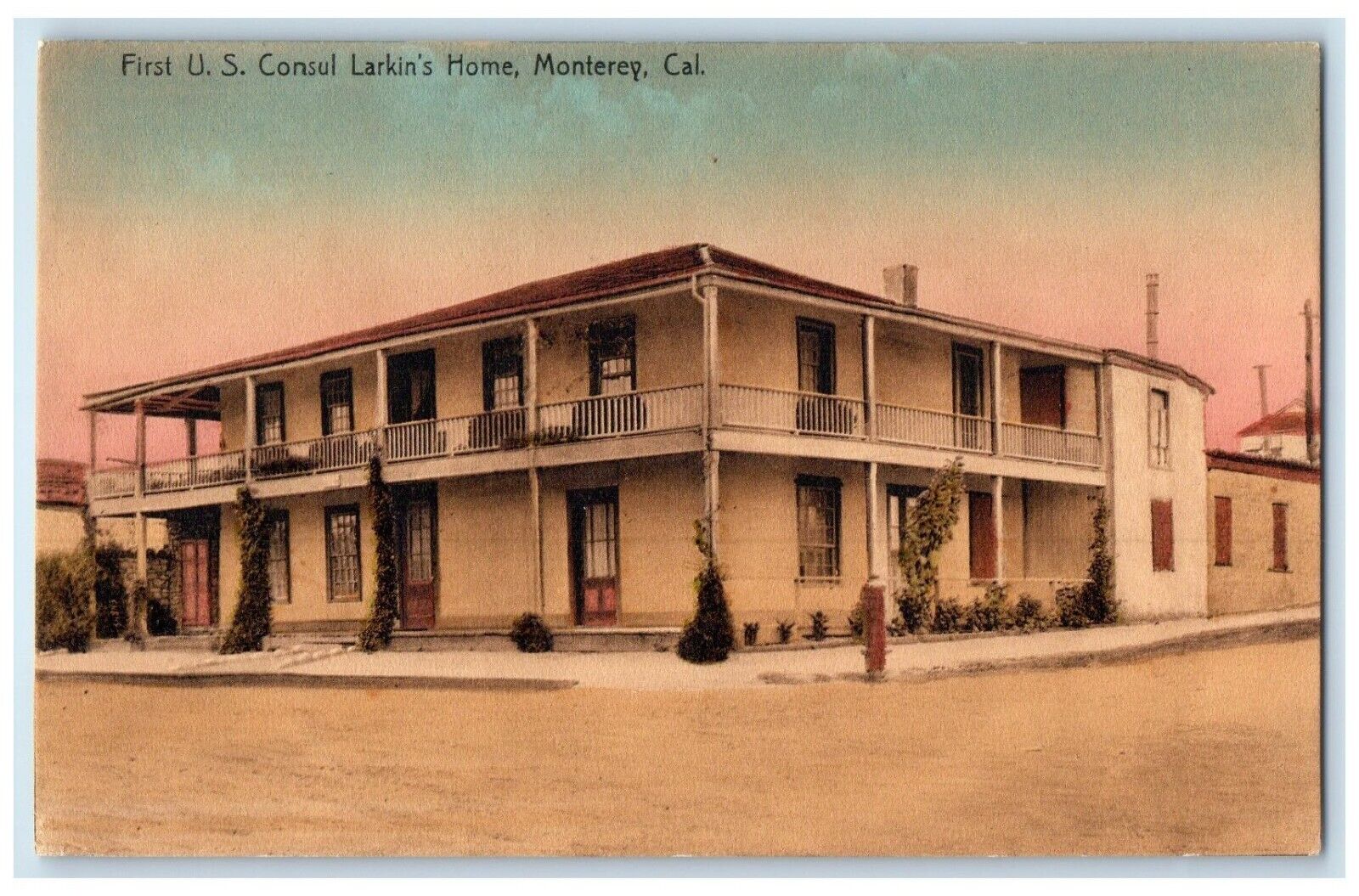 c1910 First U.S. Consul Larkin's Home Road Monterey California Rieder Postcard