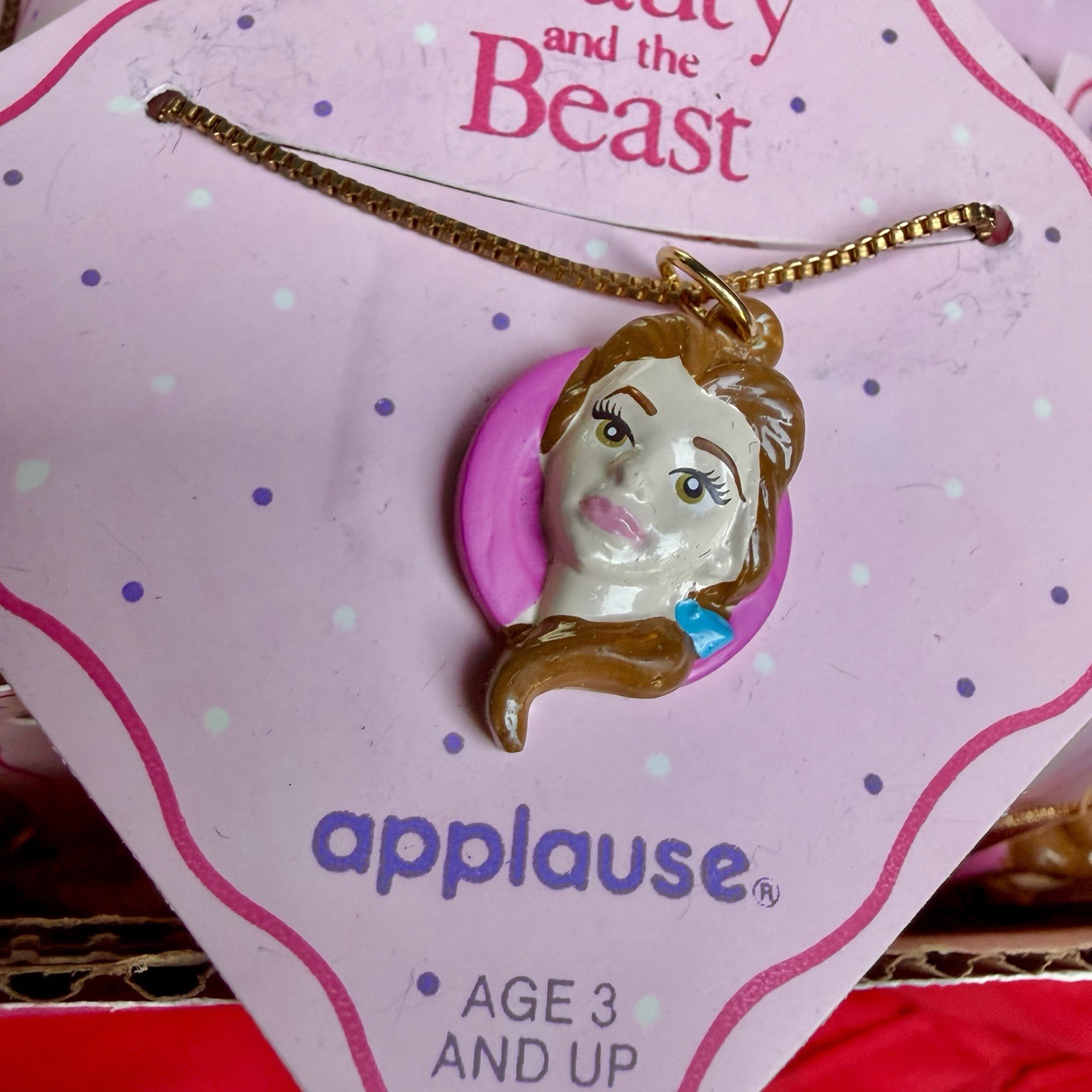 Qty 50-Party Favor- Vtg Belle Disney Beauty The Beast Pendant Charm Necklace 16” Qty 50-Party Favor- Vtg Belle Disney Beauty The Beast Pendant Charm Necklace 16”