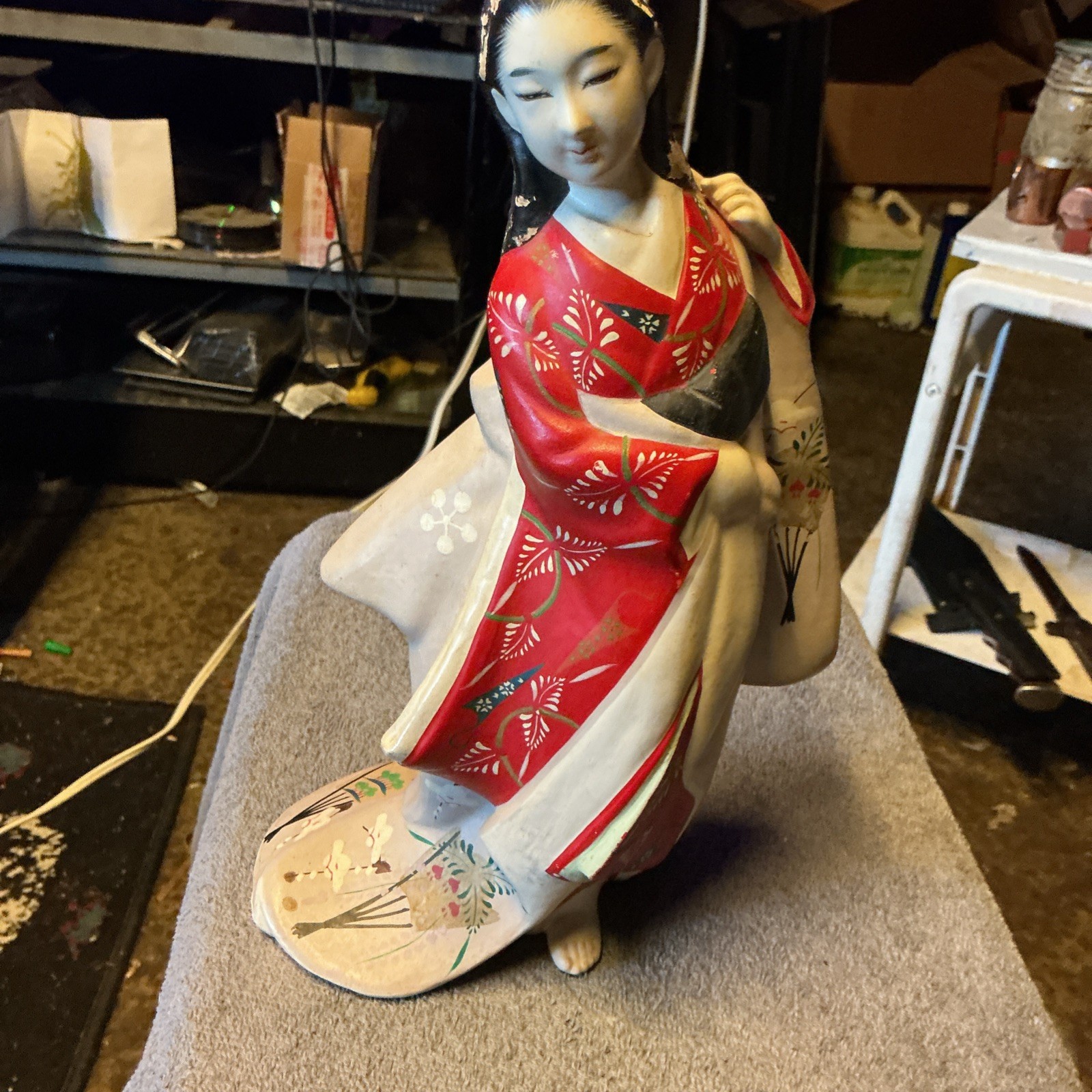 Vintage Japanese Hakata Doll Kimono Geisha Maiko Clay Pottery Ningyo Vintage Japanese Hakata Doll Kimono Geisha Maiko Clay Pottery Ningyo