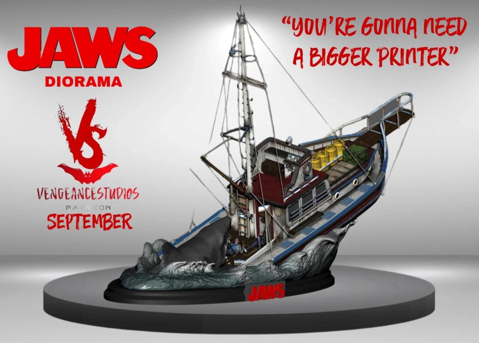 Jaws Diorama Resin Kit 1/40 Scale Orca Bruce Quint Brody 80-Piece Display Set Jaws Diorama Resin Kit 1/40 Scale Orca Bruce Quint Brody 80-Piece Display Set
