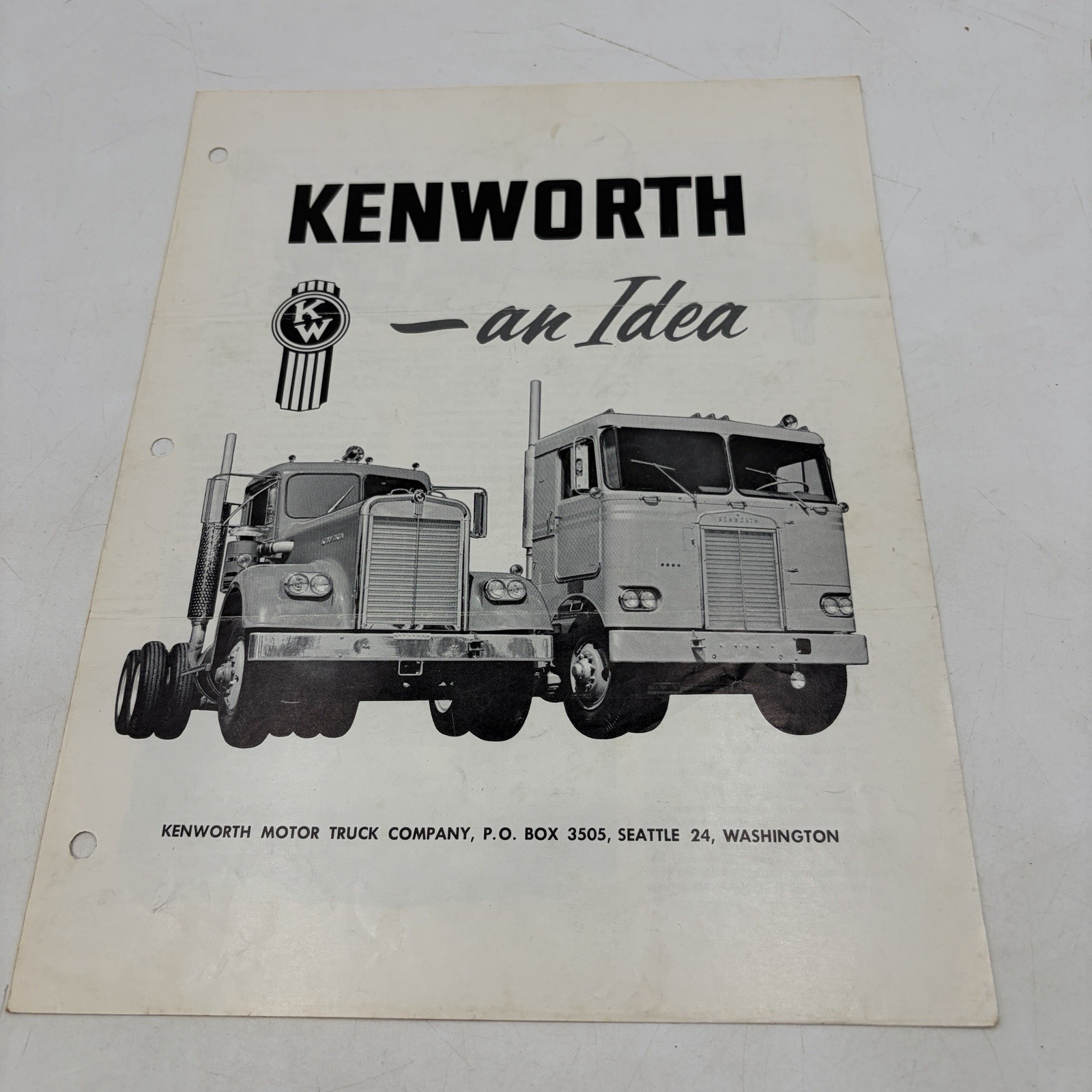 1963 Kenworth An Idea Truck History Sales Brochure Conventional Cabover K-1048