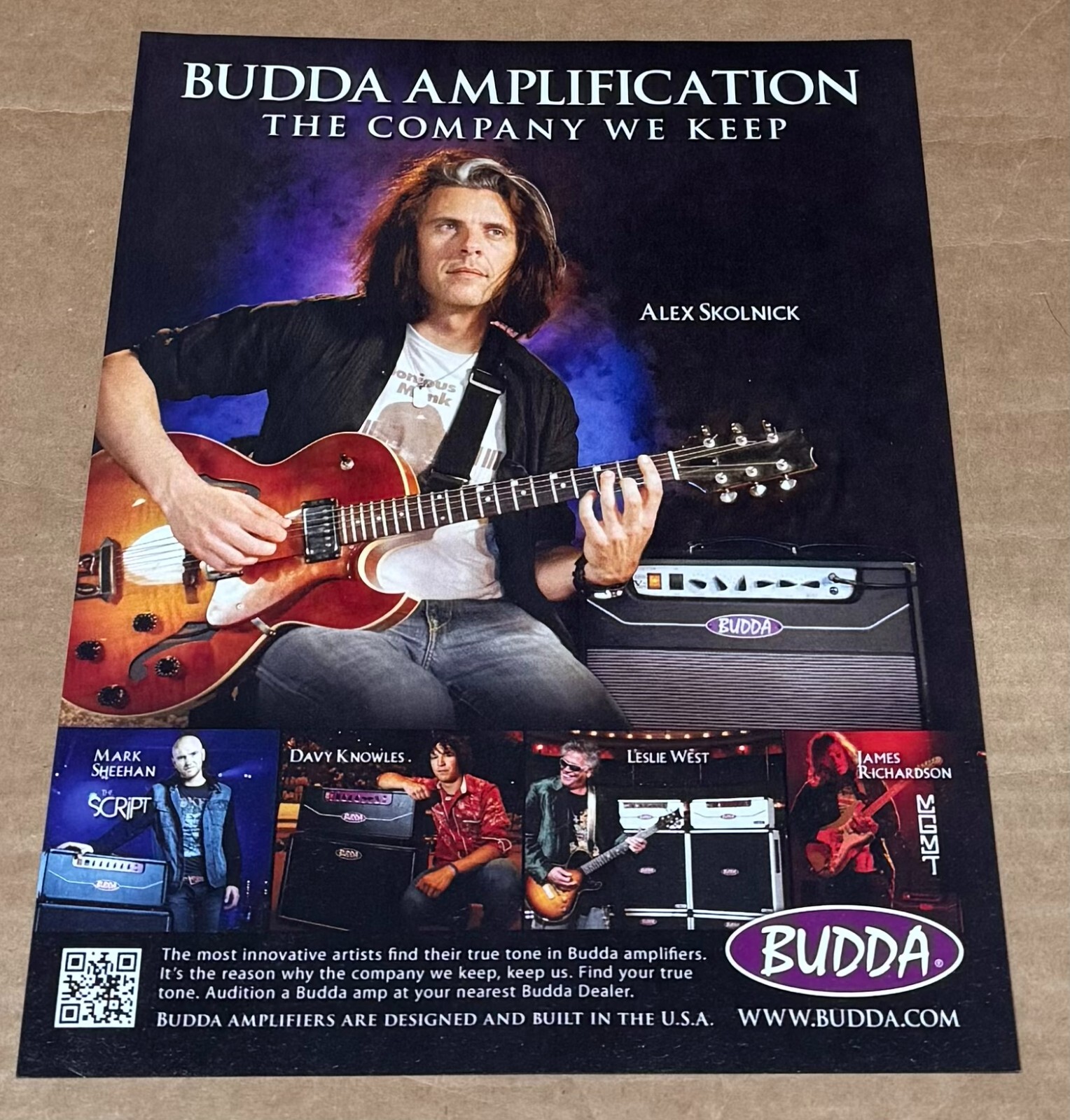 BUDDA AMPS - ALEX SKOLNICK - 2011 Print Advertisement BUDDA AMPS - ALEX SKOLNICK - 2011 Print Advertisement