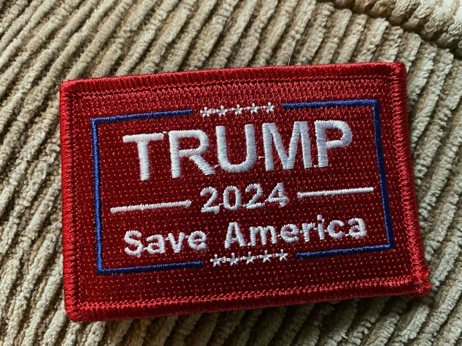 Hook Compatible Fastener Compatible Patch Trump 2024 SAVE America 3x2\