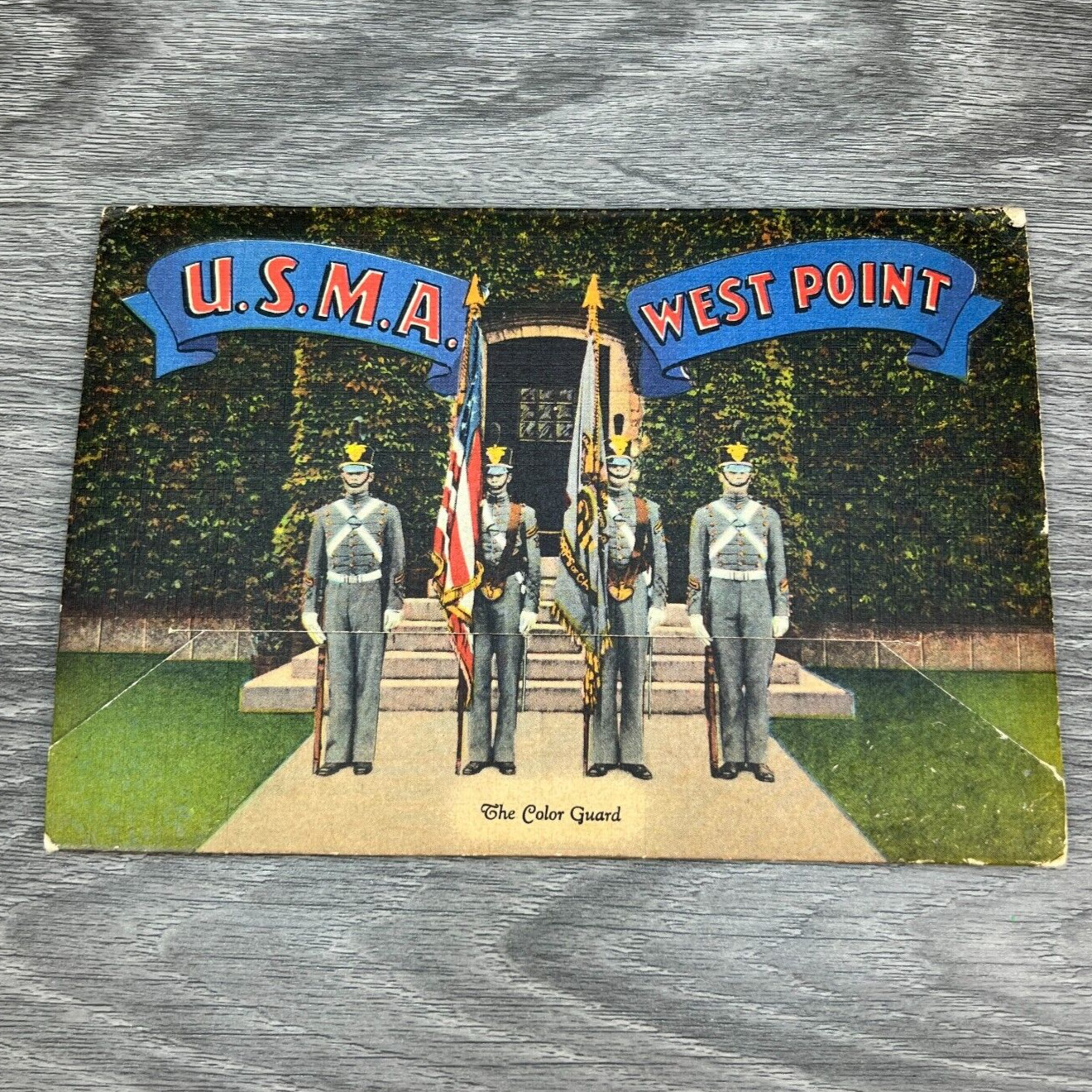 USMA Vtg Postcard Souvenir US Military Academy '49 West Point NY Stamped 7/23/49
