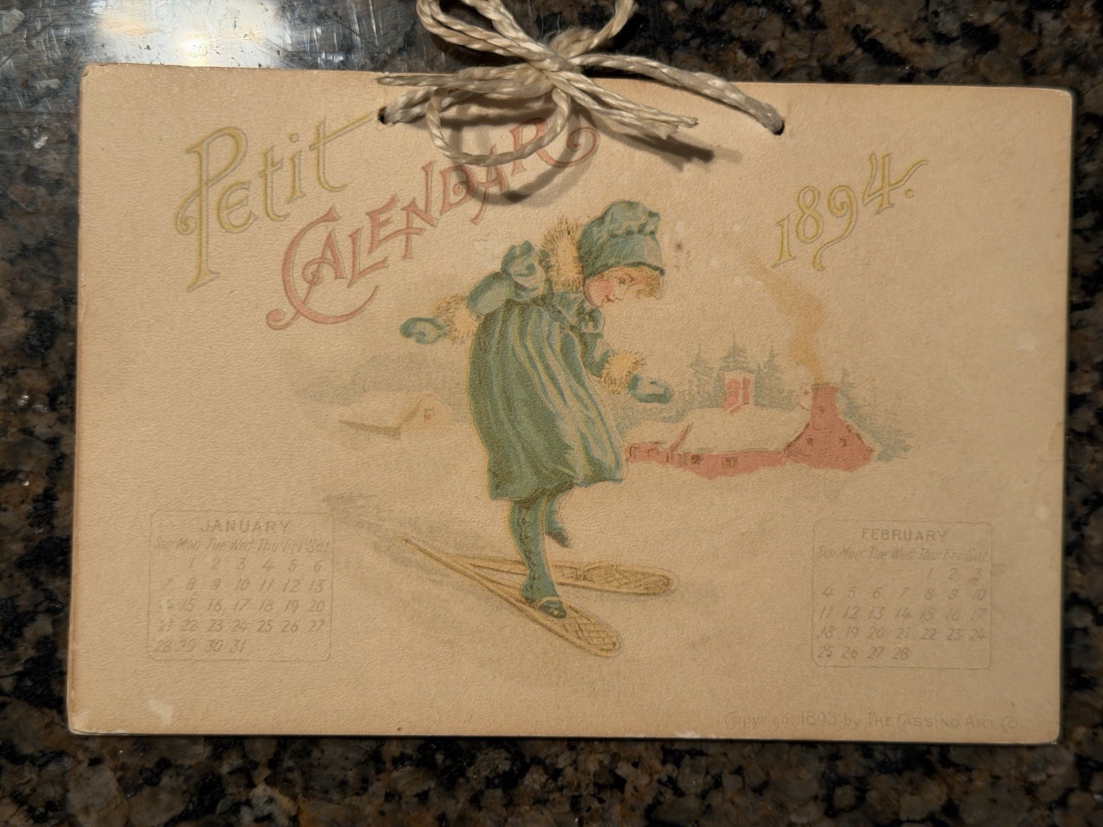 1894 Petit Calendar Cassino Art Co Victorian Children Complete Antique Calendar 1894 Petit Calendar Cassino Art Co Victorian Children Complete Antique Calendar