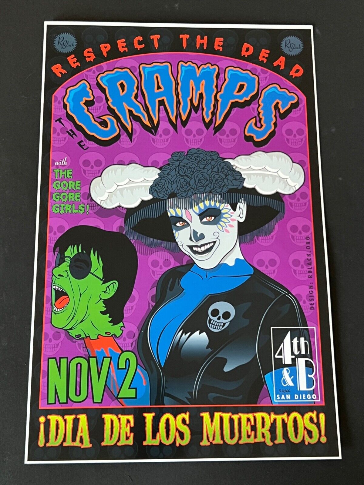 The Cramps Dia de Muertos 4th & B San Diego 2003 Original Concert Poster