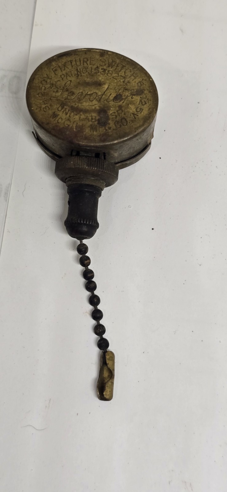 Vintage Antique Levolier Brass Fixture Switch McGill Mfg Co 125V 250V