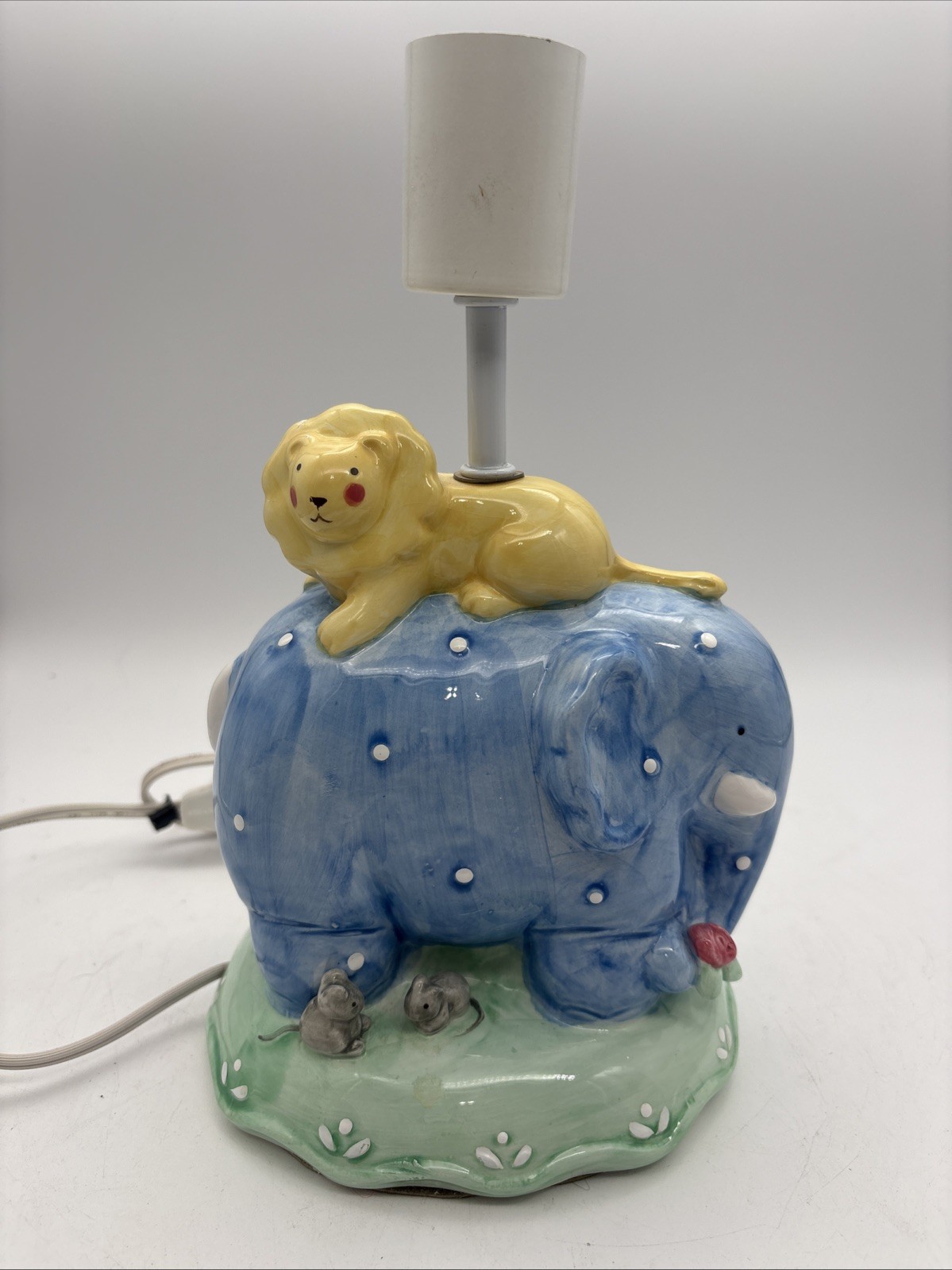 Vintage Charpente Ceramic Lamp Elephant Lion And Mice Vintage Charpente Ceramic Lamp Elephant Lion And Mice