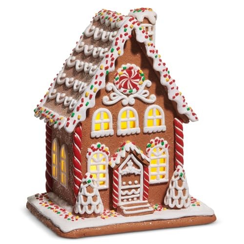 RAZ Imports Lighted Sprinkle Gingerbread House, 9-Inch, Multicolor RAZ Imports Lighted Sprinkle Gingerbread House, 9-Inch, Multicolor