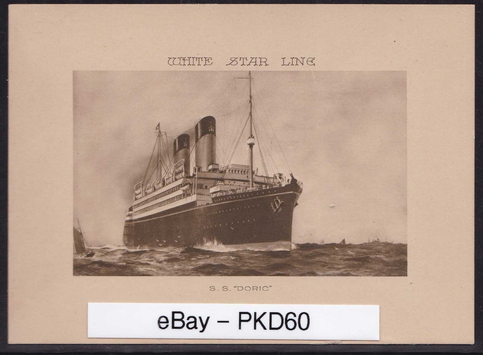 S.S. DORIC - WHITE STAR LINE - LOG ABSTRACT CARD JUN 16, 1928