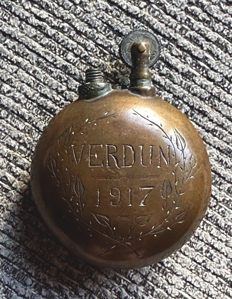 Verdun 1917 Original WWI (1914-18) Militaria Engraved Brass Lighter Trench Art Verdun 1917 Original WWI (1914-18) Militaria Engraved Brass Lighter Trench Art