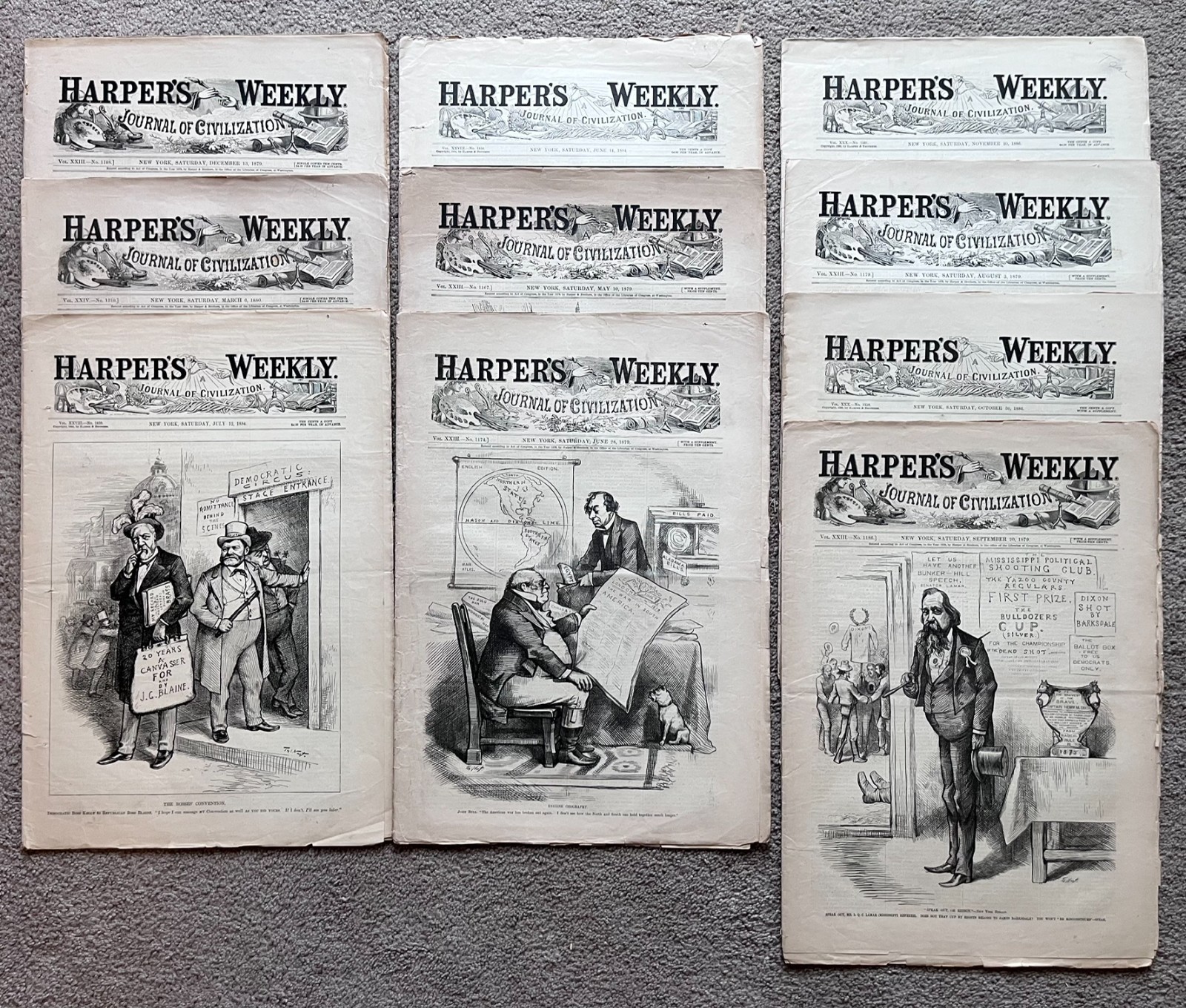 HARPER'S WEEKLY: 10 ISSUES 1879-1886 HARPER'S WEEKLY: 10 ISSUES 1879-1886