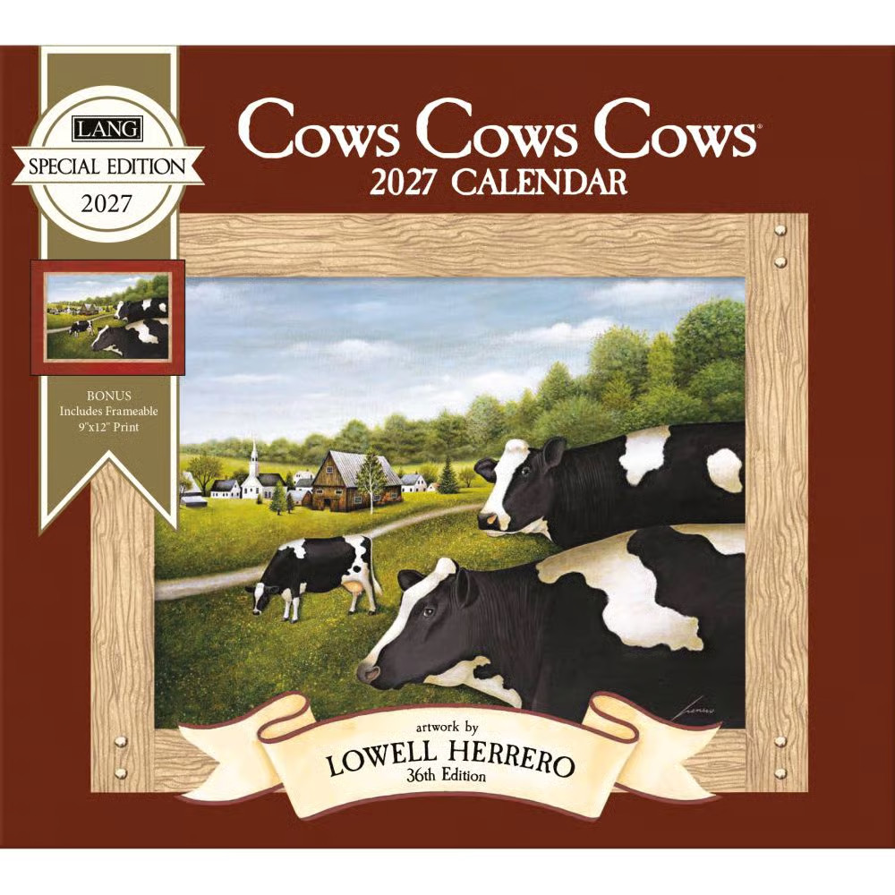 Lang Brands,  Cows Cows Cows Special Edition 2027 Wall Calendar by Lowell Herrer