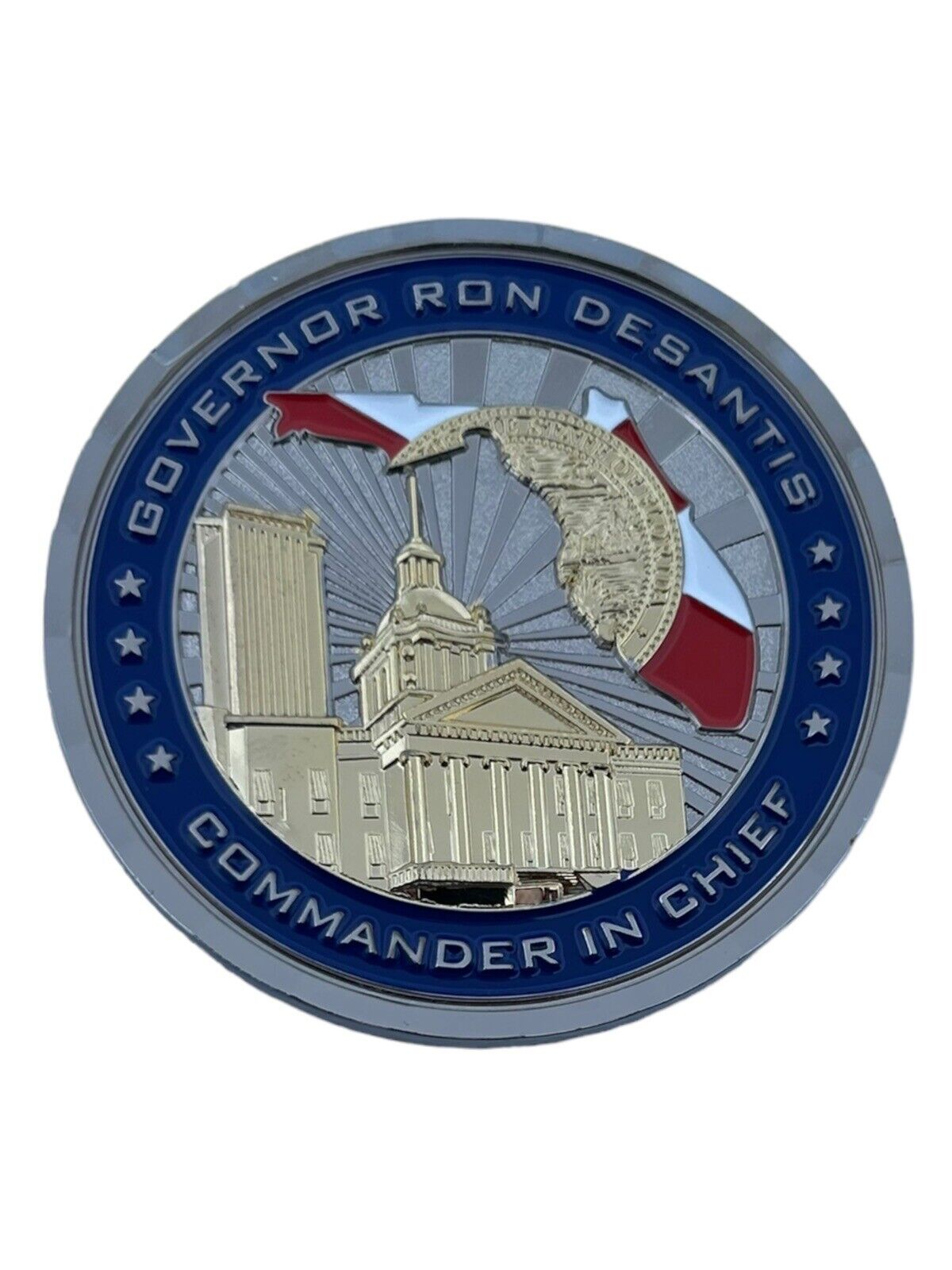 Authentic Governor Ron DeSantis Red White Florida Challenge Coin President FL