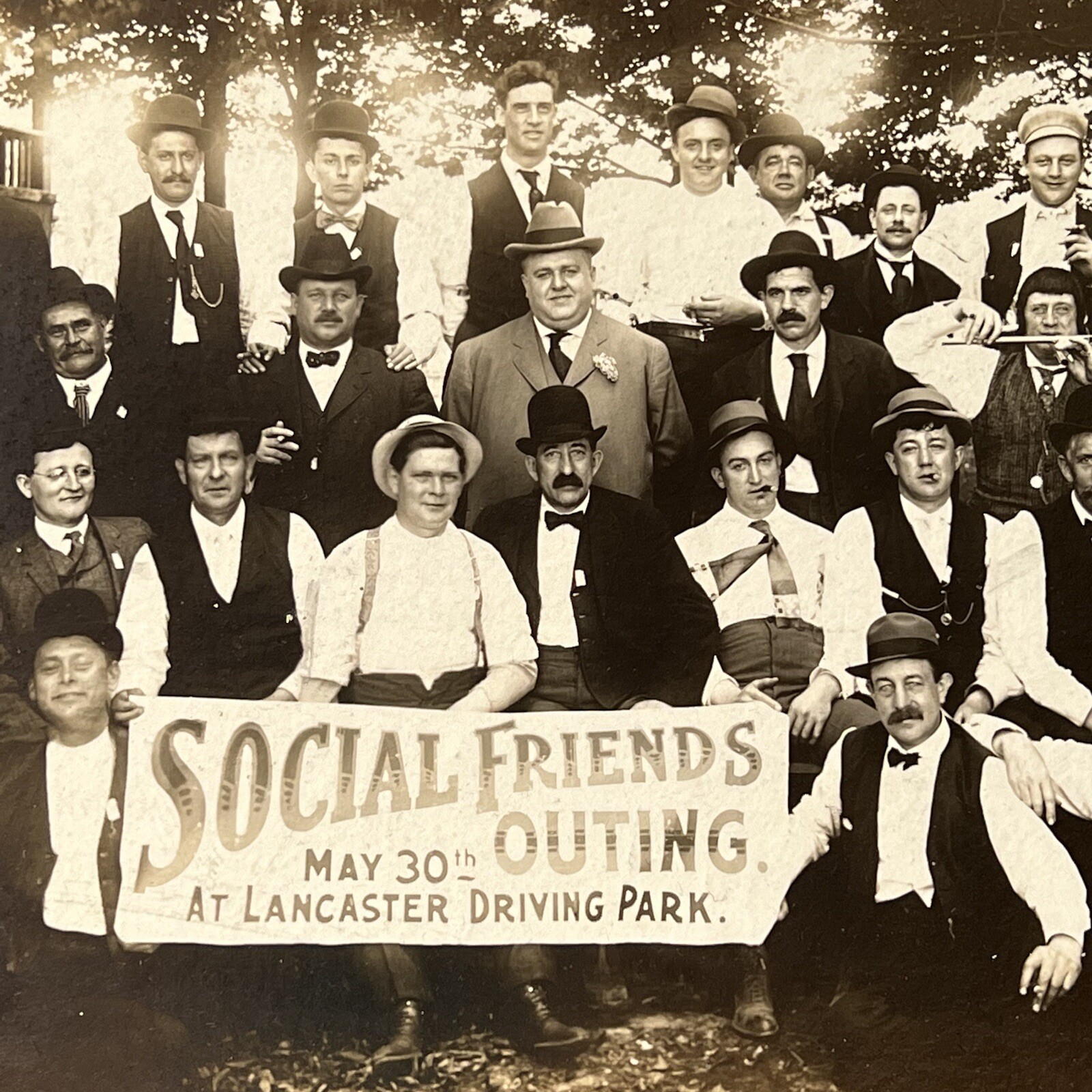 Antique Cabinet Card Group Photograph Men Social Friends Outing Lancaster PA? Antique Cabinet Card Group Photograph Men Social Friends Outing Lancaster PA?