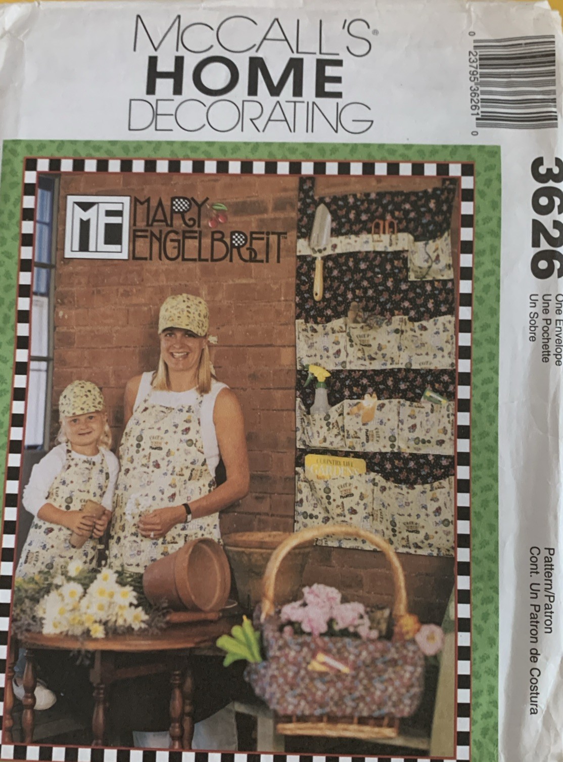 McCall's 3626 Hat, Apron, Organizer, Pillows, Basket Liner & Totes Uncut . McCall's 3626 Hat, Apron, Organizer, Pillows, Basket Liner & Totes Uncut .