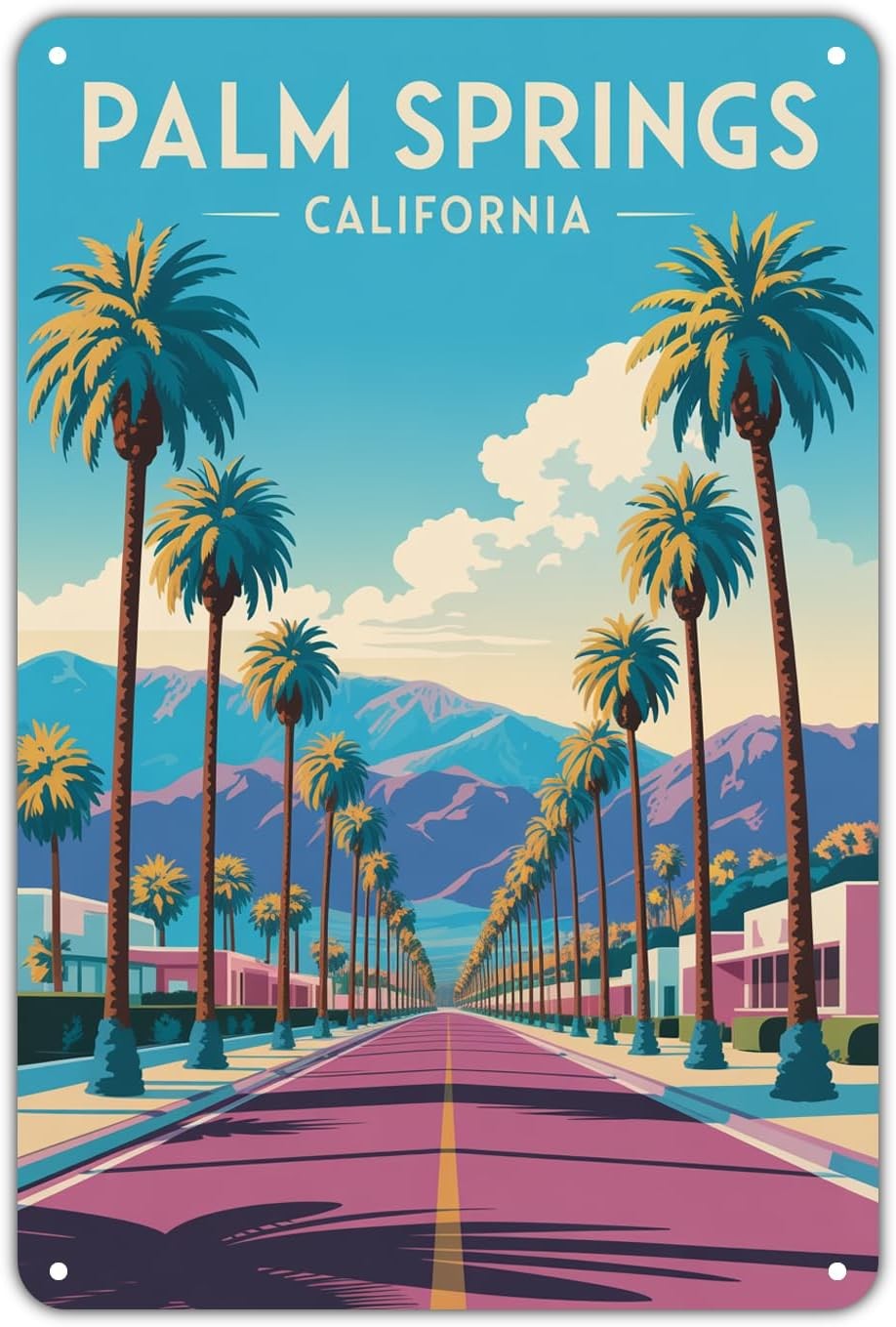 Palm Springs California Travel Vintage Tin Metal Signs Home Décor 8x12 Palm Springs California Travel Vintage Tin Metal Signs Home Décor 8x12