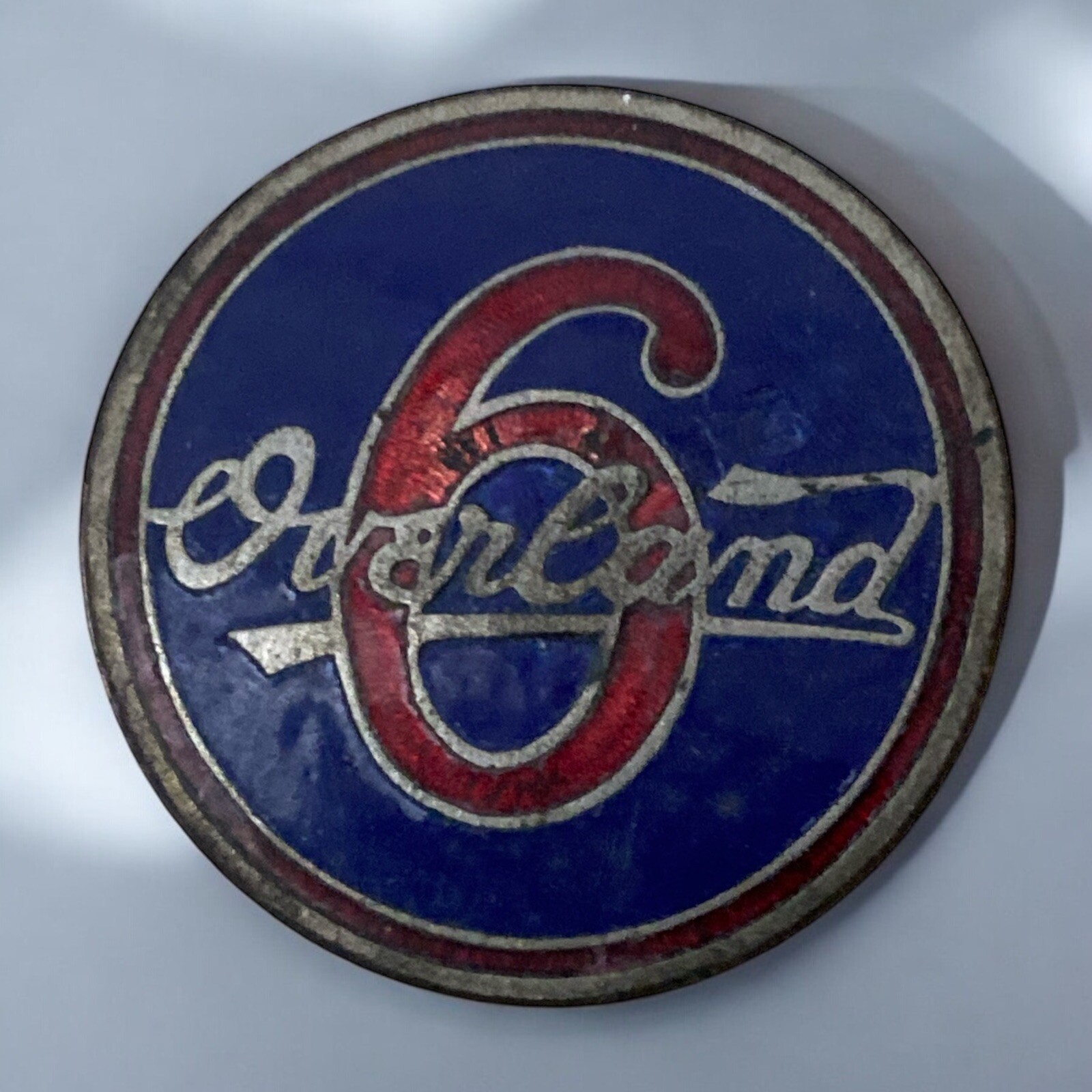 1925 1926 Overland 6 Enamel Center Emblem Radiator Grille Badge Medallion 1925 1926 Overland 6 Enamel Center Emblem Radiator Grille Badge Medallion