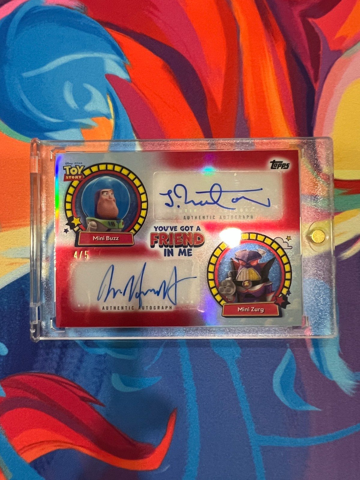 Topps 2025 30 Years of Toy Story Dual Auto Mini Buzz & Mini Zurg YGF-NH /5 4/5 Topps 2025 30 Years of Toy Story Dual Auto Mini Buzz & Mini Zurg YGF-NH /5 4/5