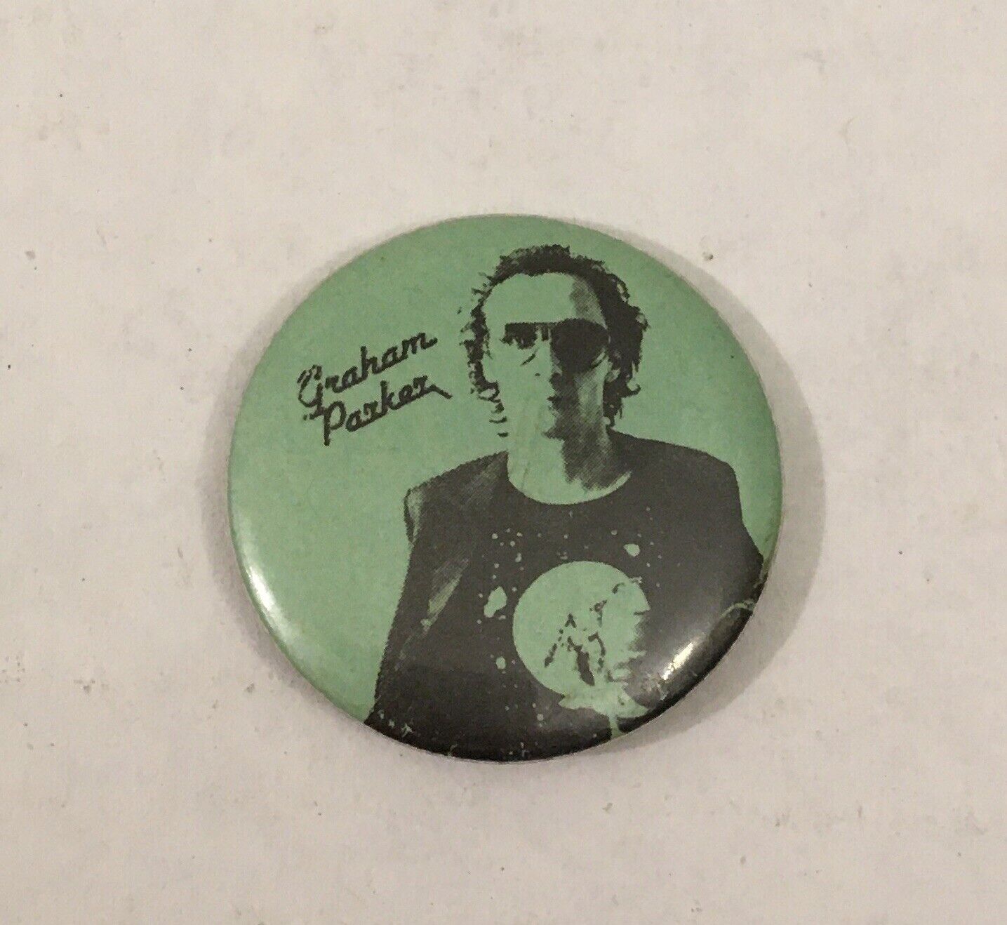 Vintage Graham Parker English Musician Pin, Pinback, Button