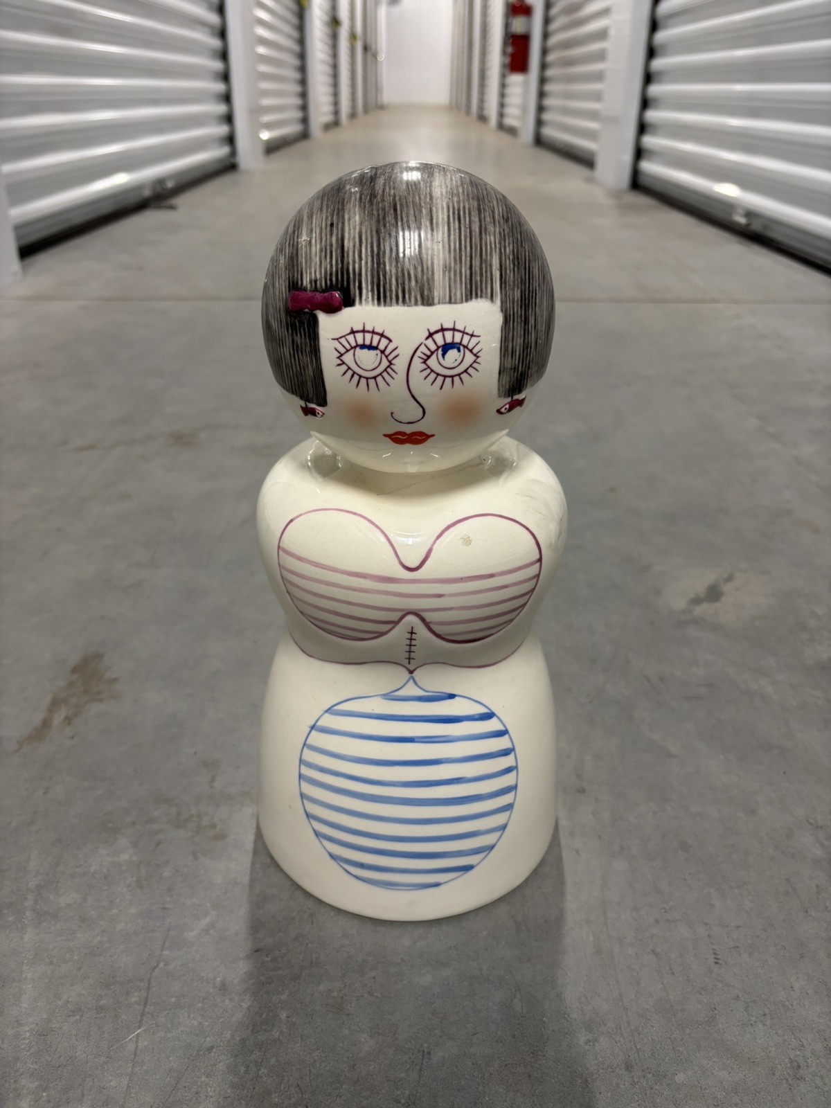 VTG Whimsical Lady Dopamine Decor Mid Century Japanese Hollow Ceramic Figurine