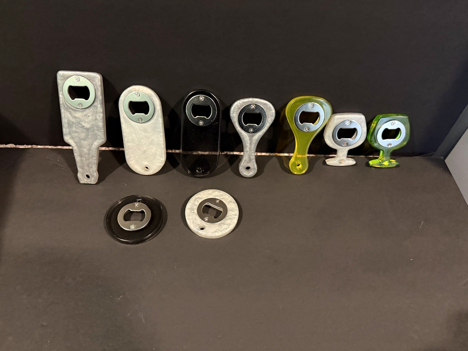 Lot of 9 Vintage Wall Mount Bottle Openers Metal & Plastic Breweriana Lot of 9 Vintage Wall Mount Bottle Openers Metal & Plastic Breweriana