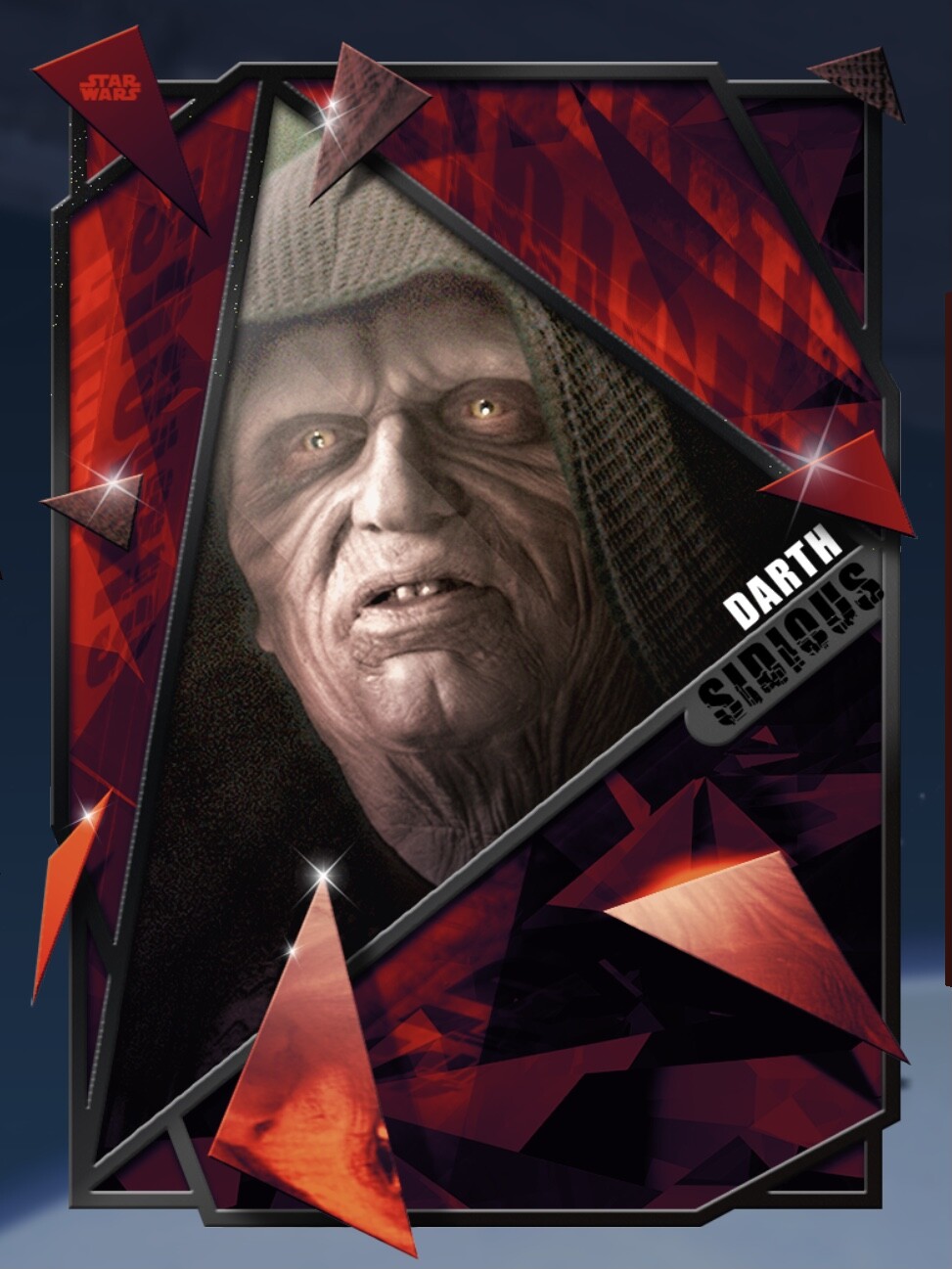 FRACTURED BLACK DARTH SIDIOUS REVENGE OF SITH LOCK- Topps STAR WARS CARD TRADER FRACTURED BLACK DARTH SIDIOUS REVENGE OF SITH LOCK- Topps STAR WARS CARD TRADER