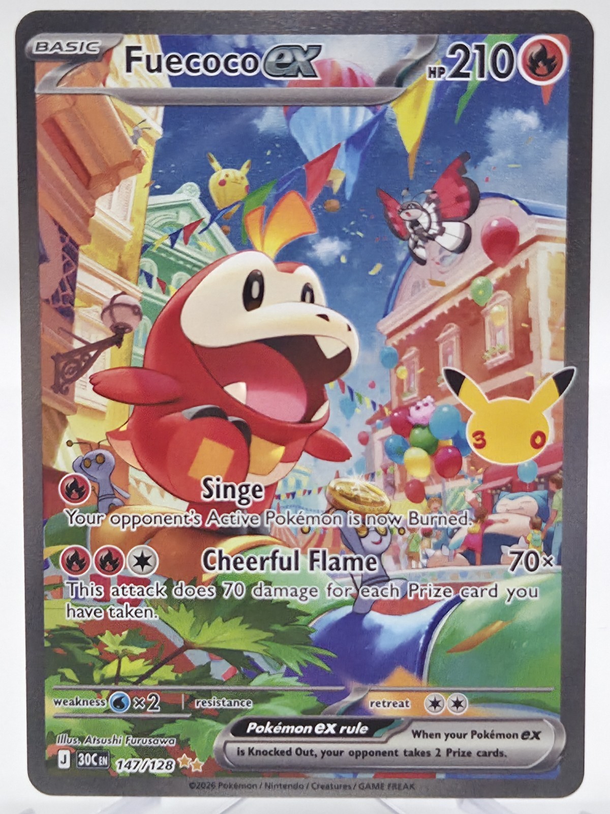 Fuecoco EX 30th Celebration SIR 147/128 Pokemon TCG NM Fuecoco EX 30th Celebration SIR 147/128 Pokemon TCG NM