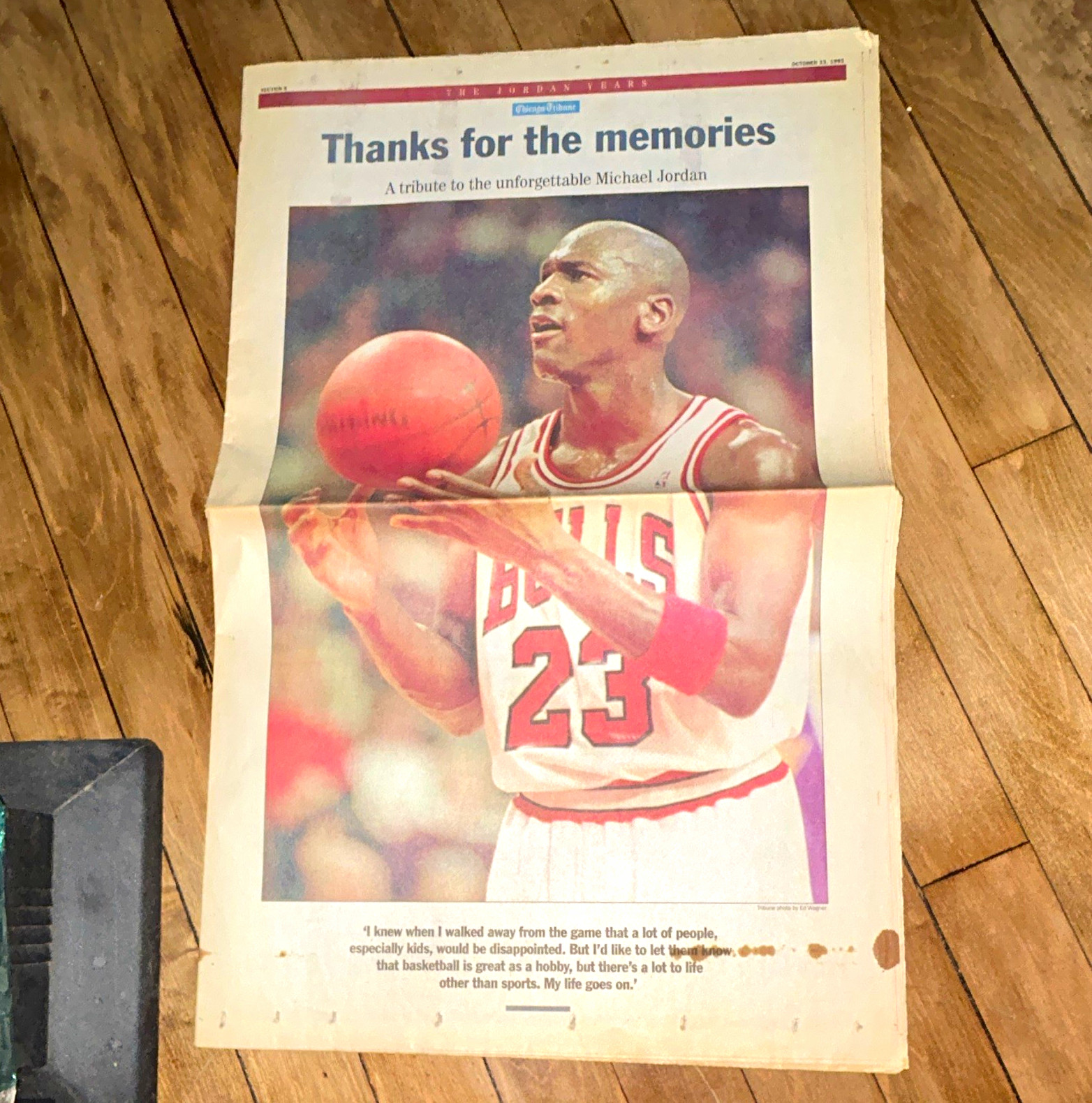 Michael Jordan Tribute Chicago Bulls #23 Newspaper Insert Print