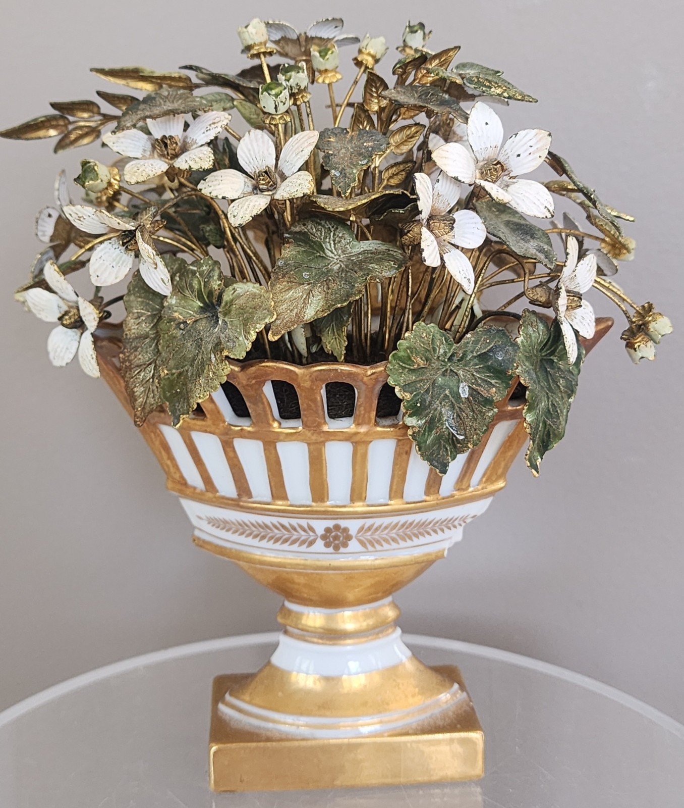 Vintage Gorham Fleurs Des Siècles Enameled Metal Flowers Urn Vase 7" tall Vintage Gorham Fleurs Des Siècles Enameled Metal Flowers Urn Vase 7" tall