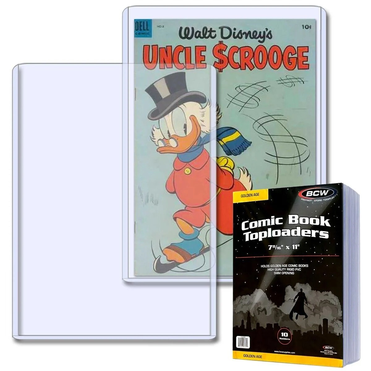 10 BCW Golden Age Comic Book Hard Plastic Topload Holders Rigid Book Protector 10 BCW Golden Age Comic Book Hard Plastic Topload Holders Rigid Book Protector