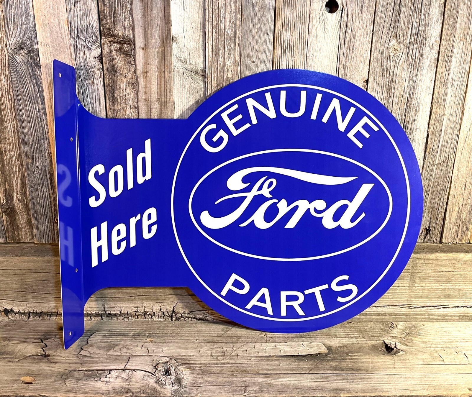 Ford Genuine Parts Large Flange Metal Tin Sign Vintage Garage Man Cave New Ford Genuine Parts Large Flange Metal Tin Sign Vintage Garage Man Cave New