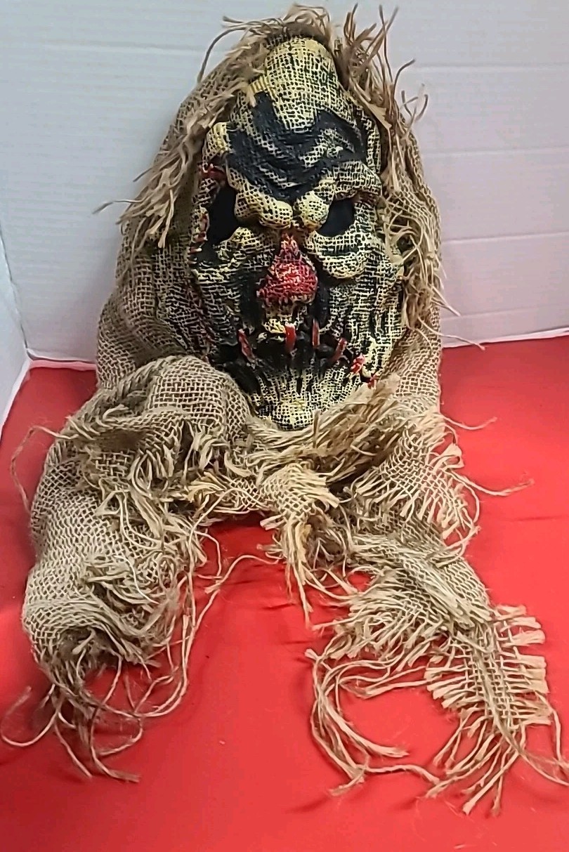 Mask NWOT Clown Halloween Zombie Creepy Fun World Burlap Covered Big 2006 Mask NWOT Clown Halloween Zombie Creepy Fun World Burlap Covered Big 2006