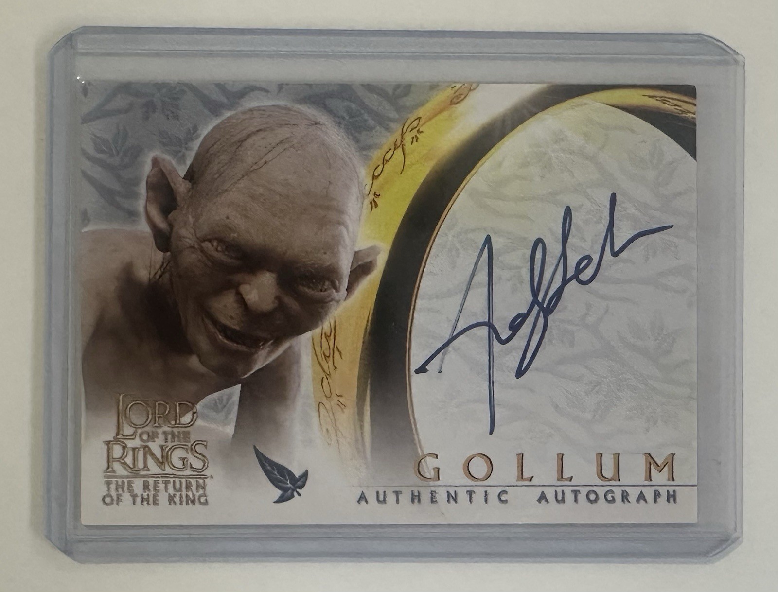 LOTR Return of the King Andy Serkis Gollum Topps Authentic Autograph Card LOTR Return of the King Andy Serkis Gollum Topps Authentic Autograph Card