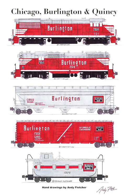 Chicago Burlington & Quincy Red-era Train 11\