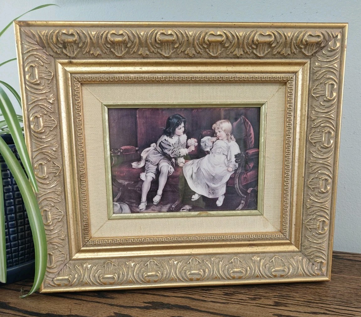 Vintage Ornate Gold Picture Frame Gallery Wall Art Decor Wood Victorian Children