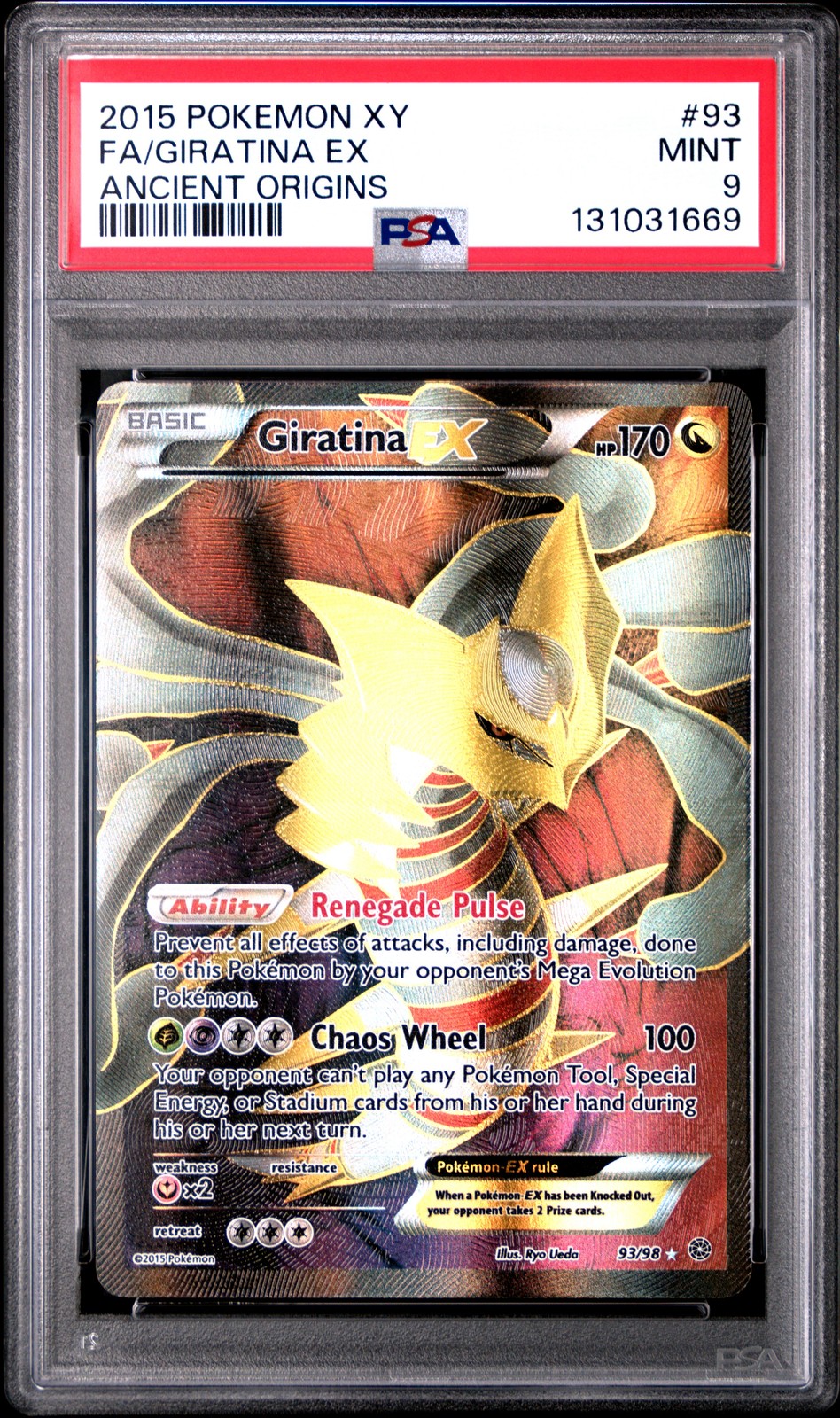 PSA 9 GIRATINA EX 93/98 | XY Ancient Origins Full Art Pokemon Card PSA 9 GIRATINA EX 93/98 | XY Ancient Origins Full Art Pokemon Card